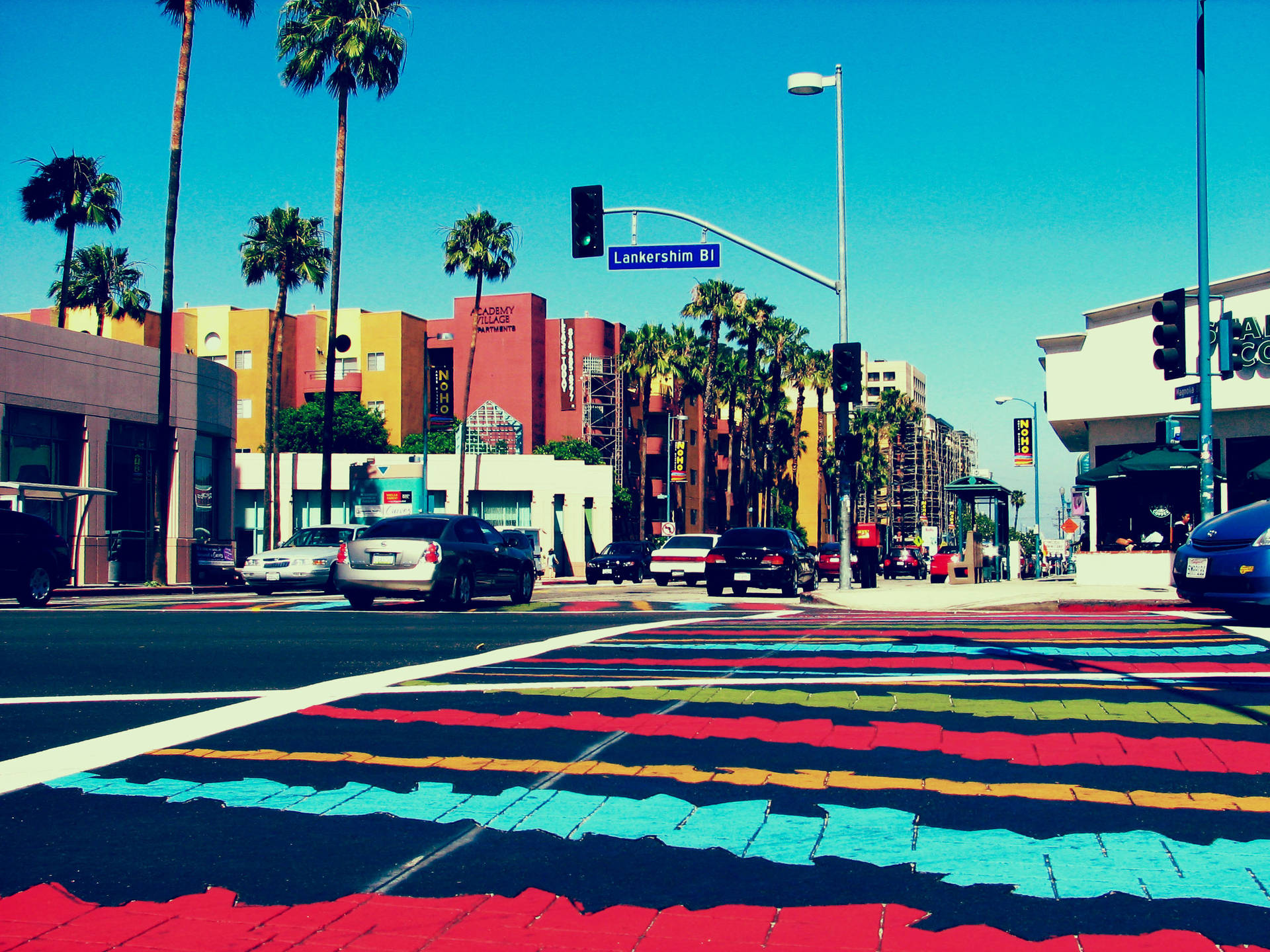 Hollywood Street Painted Road Background