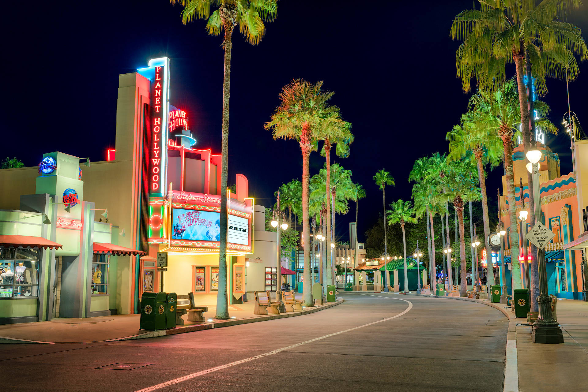 Hollywood Street Royal Palms Background