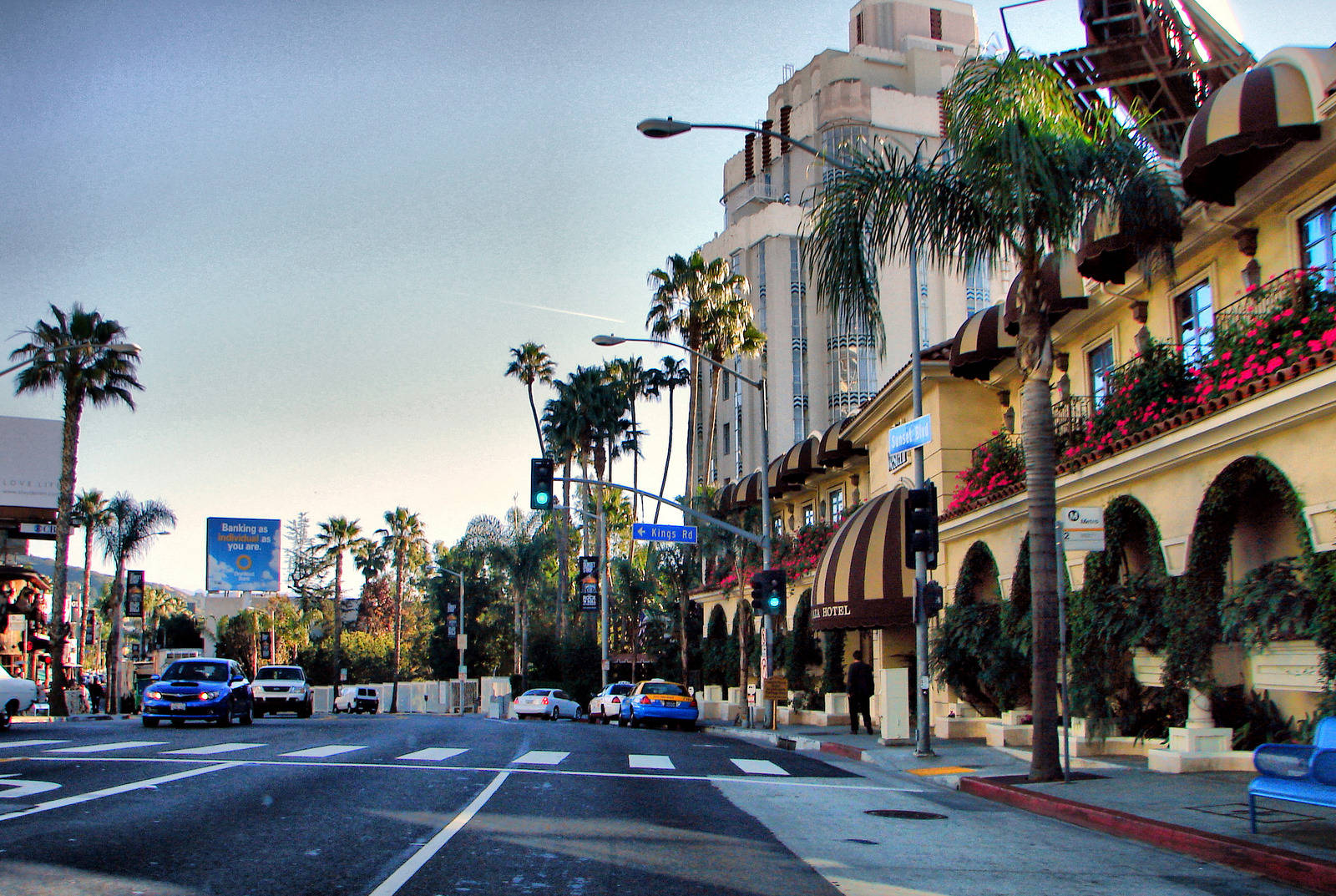 Hollywood Street Sunset Plaza Hotel Background