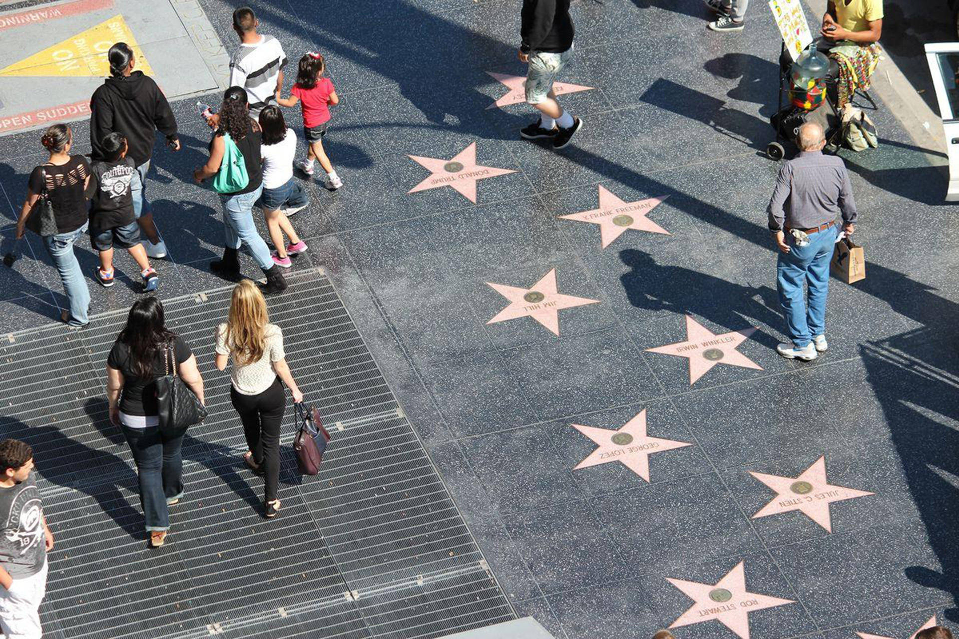 Hollywood Walk Of Fame Aerial Shot Background