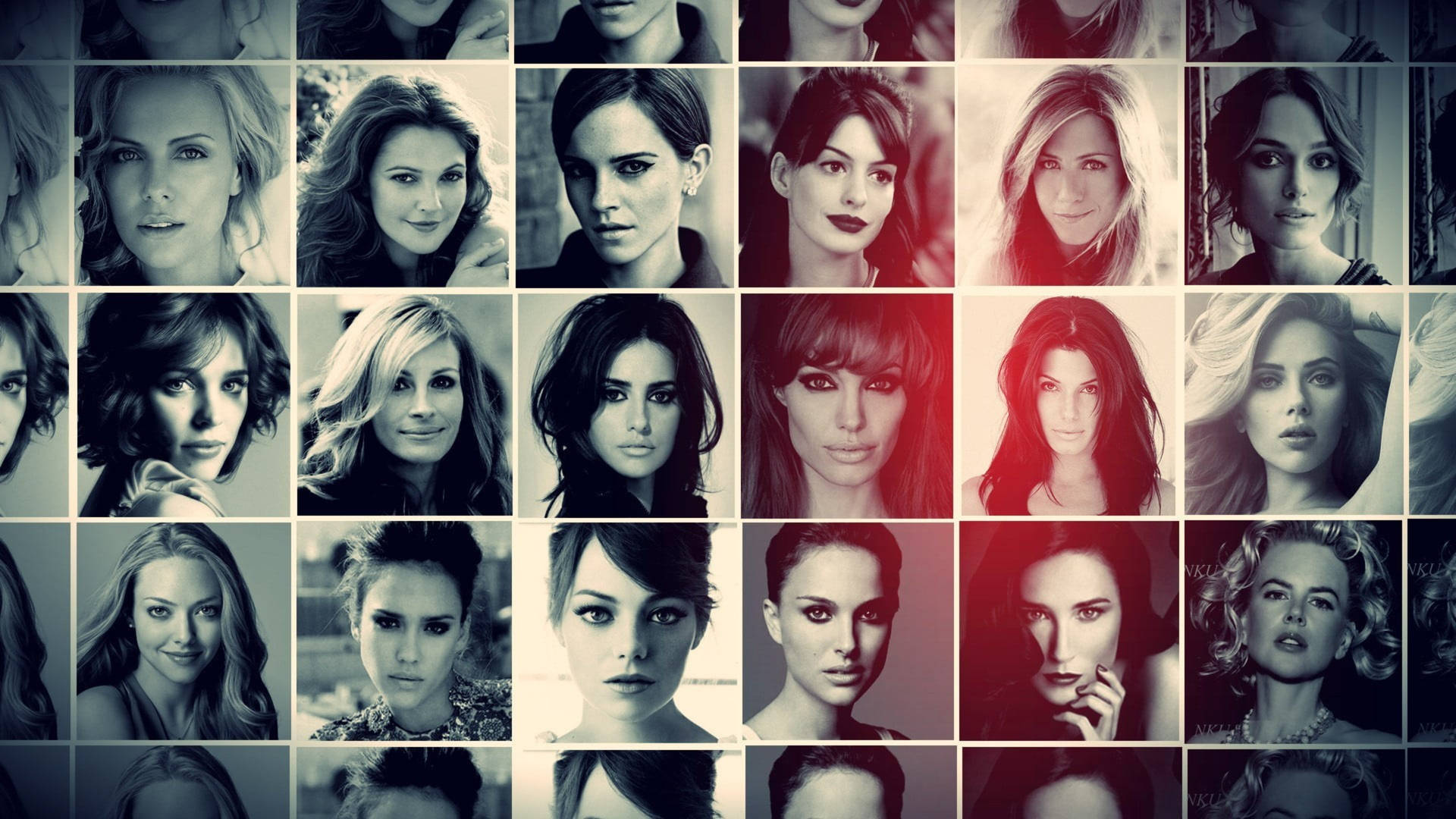 Hollywood Women Celebrities Collage Background