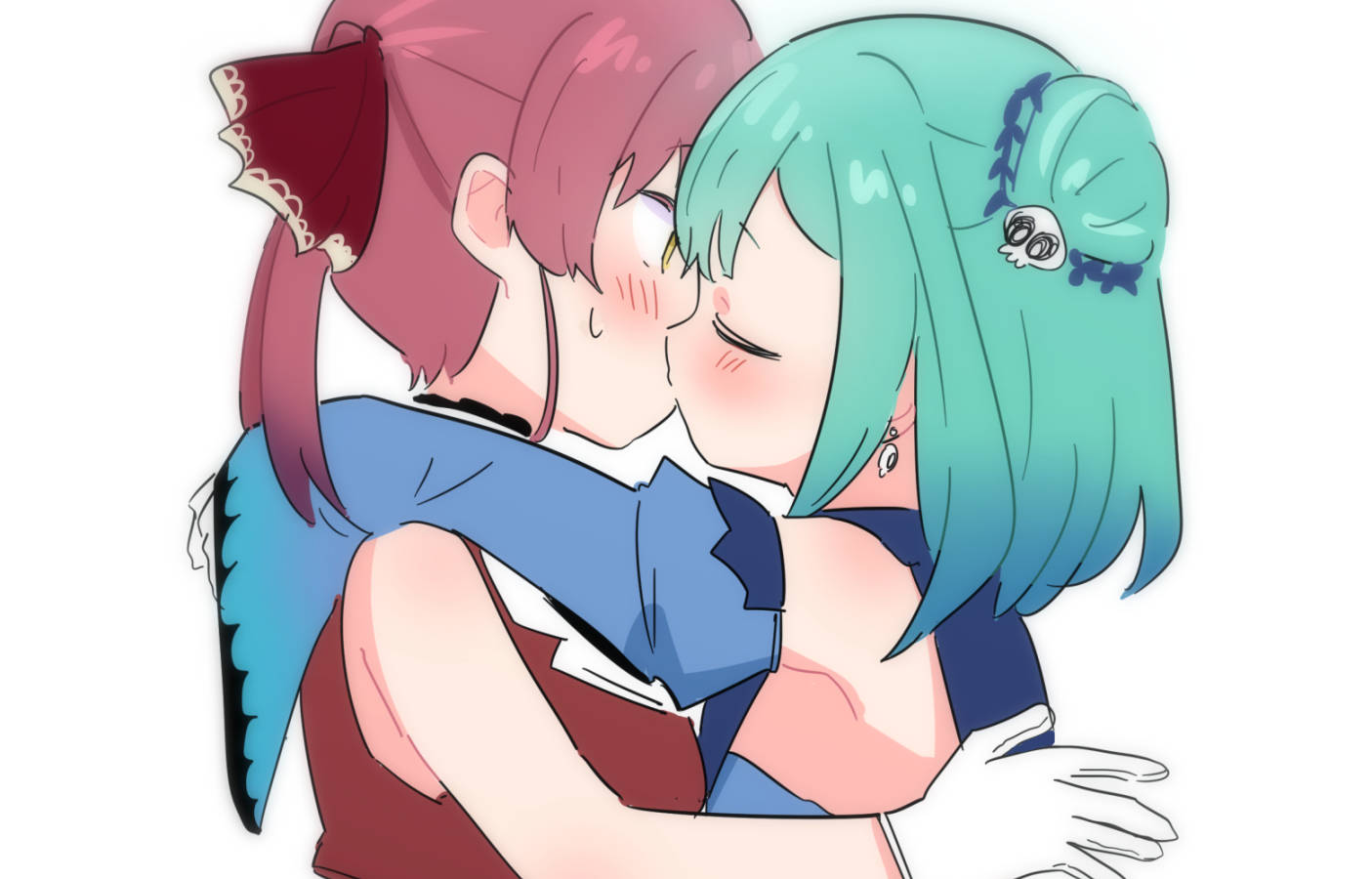 Holo Fantasy Girls Kissing Art