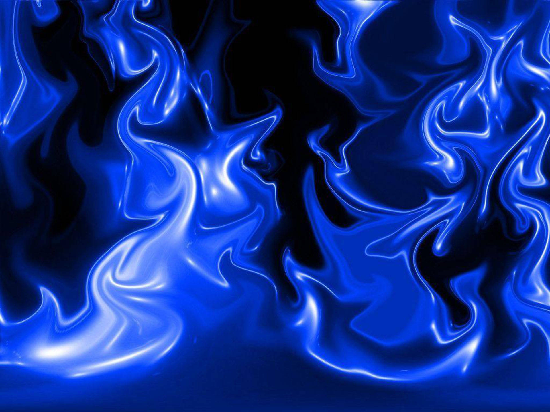 Holographic Blue Flames Background
