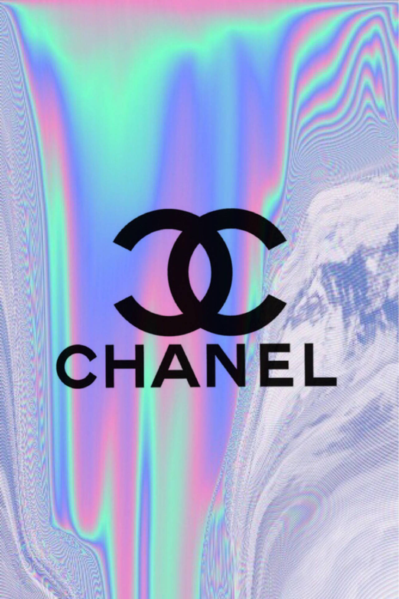 Holographic Chanel Logo Background