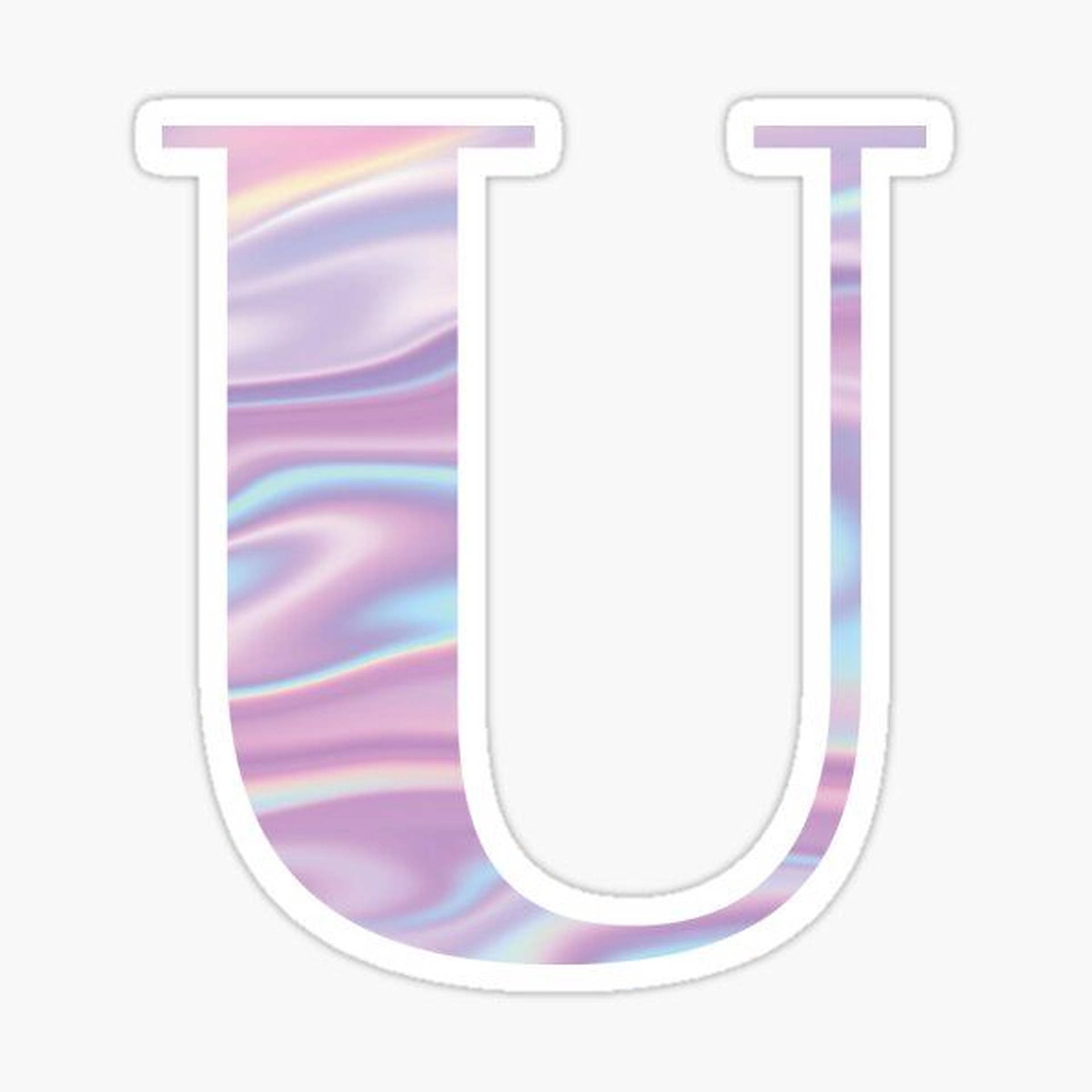 Holographic Letter U Background