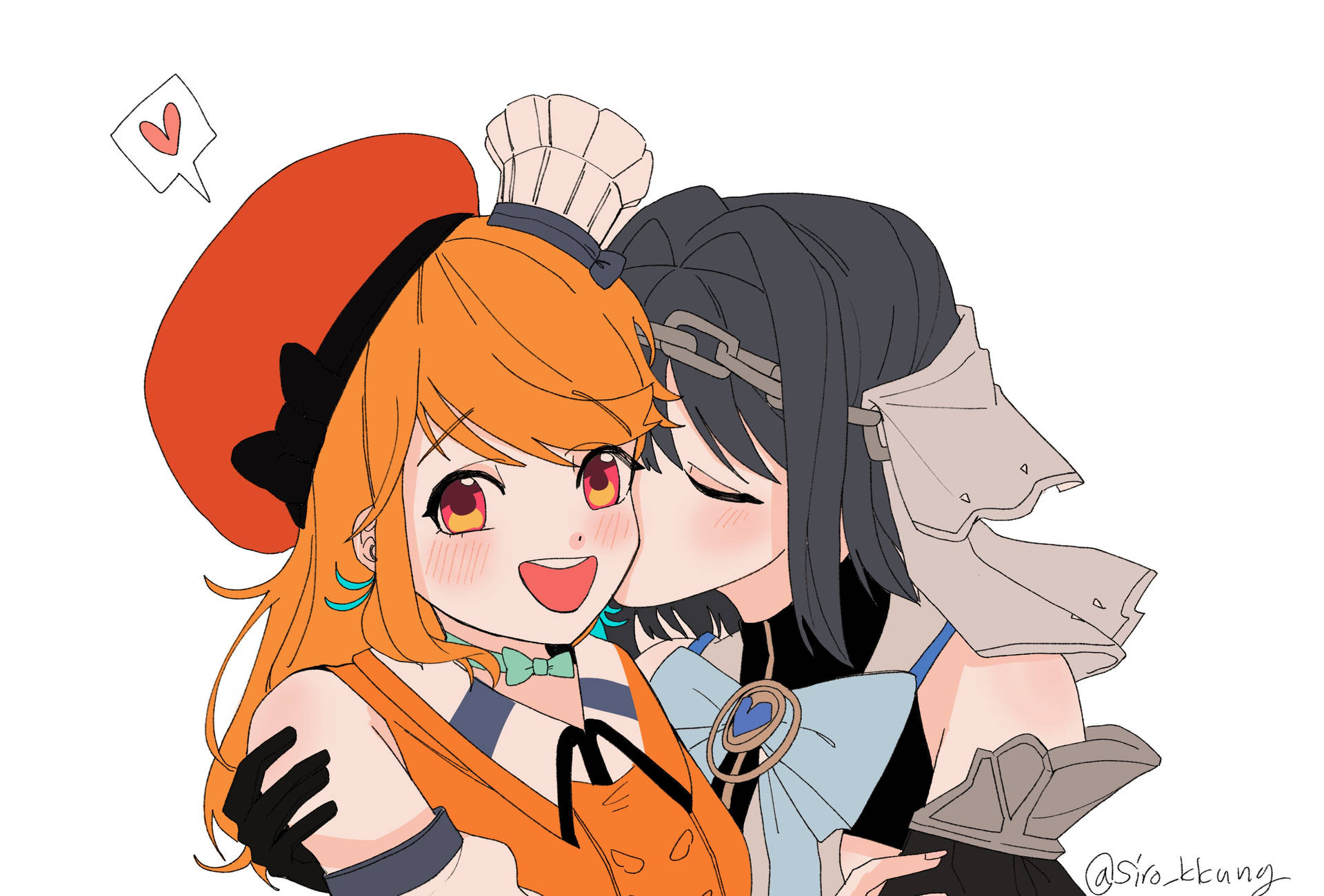 Hololive Takakronii Girls Kissing