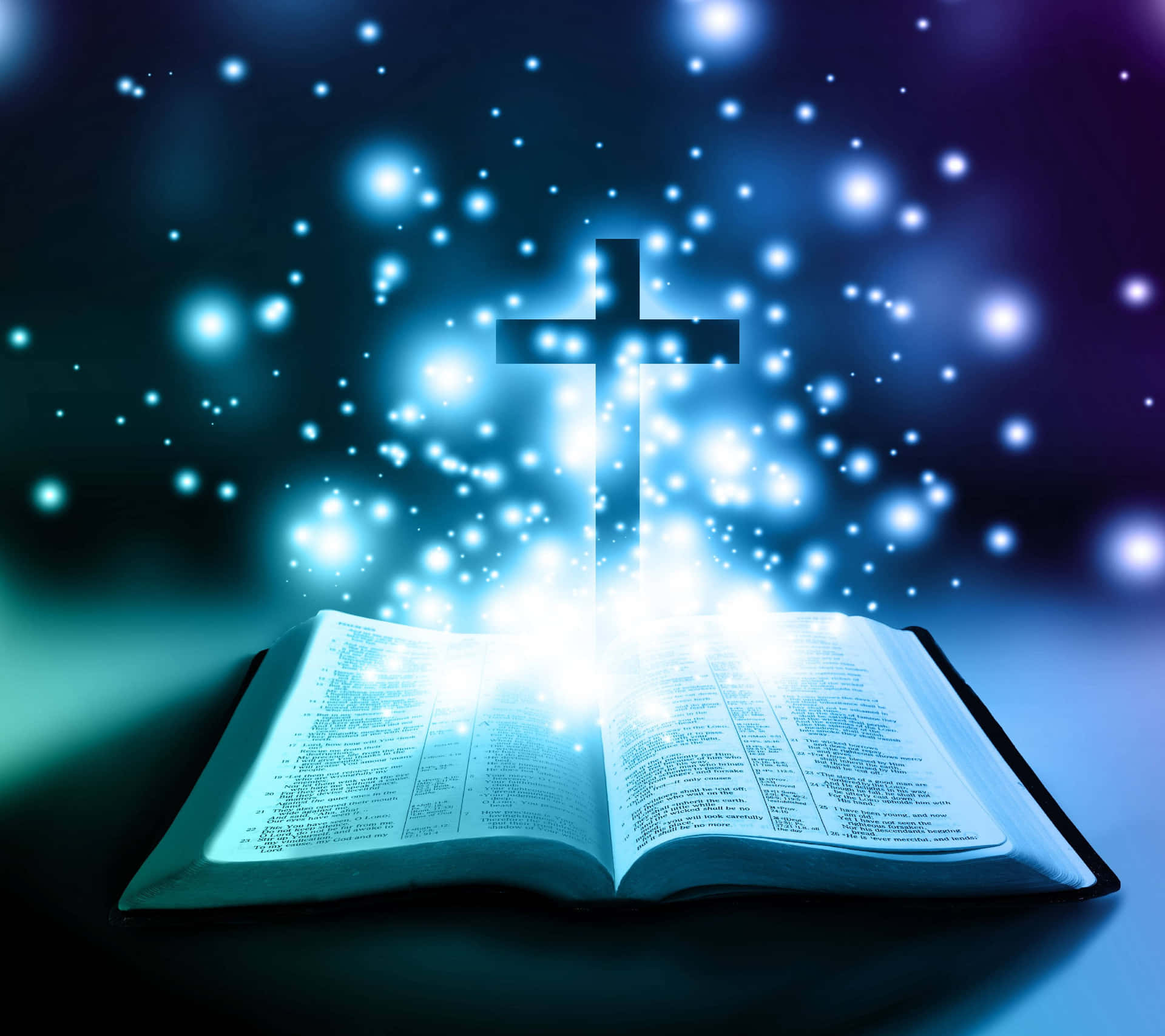 Holy Bible With Crucifix Background