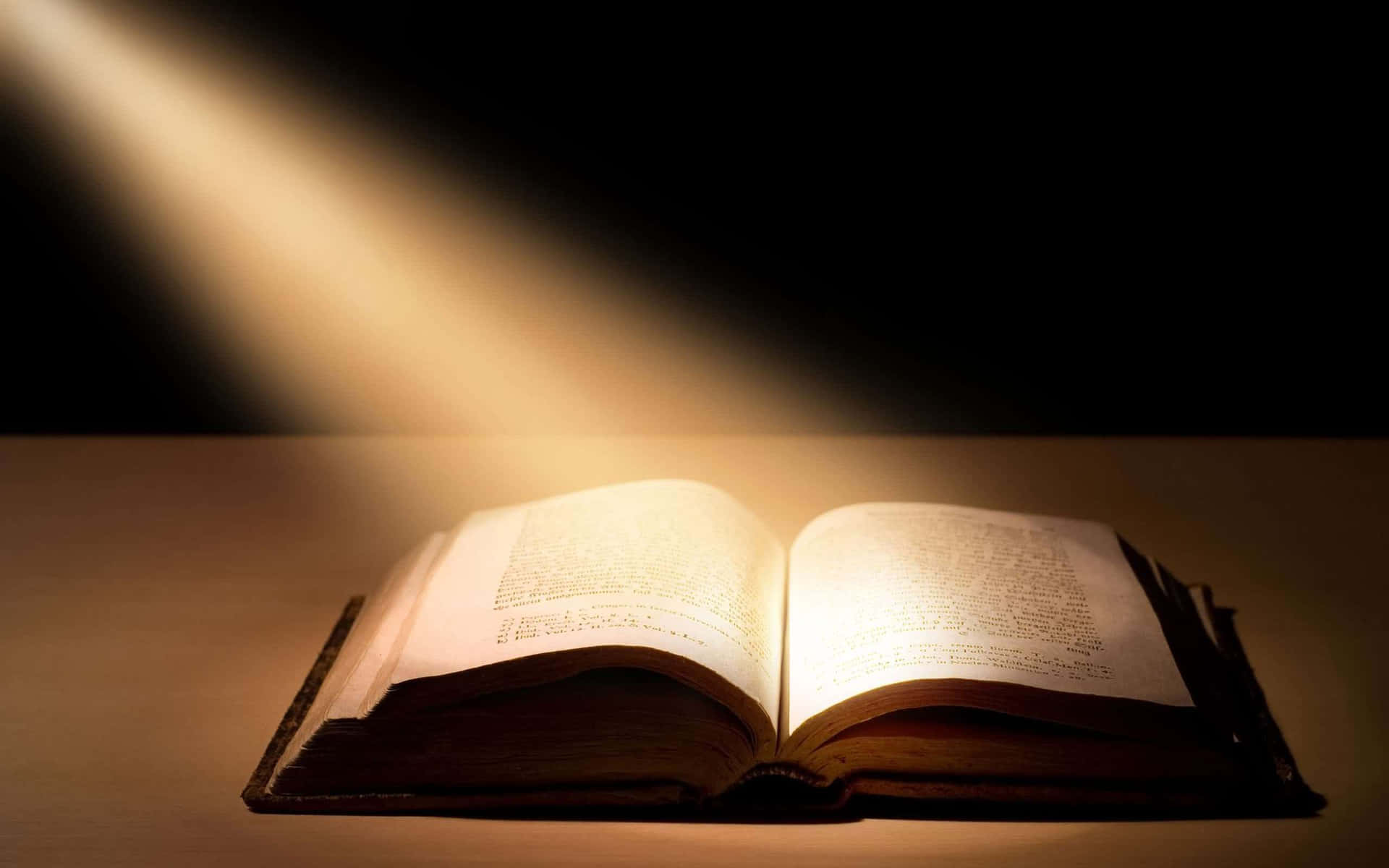 Holy Bible With Illuminating Spotlight Background