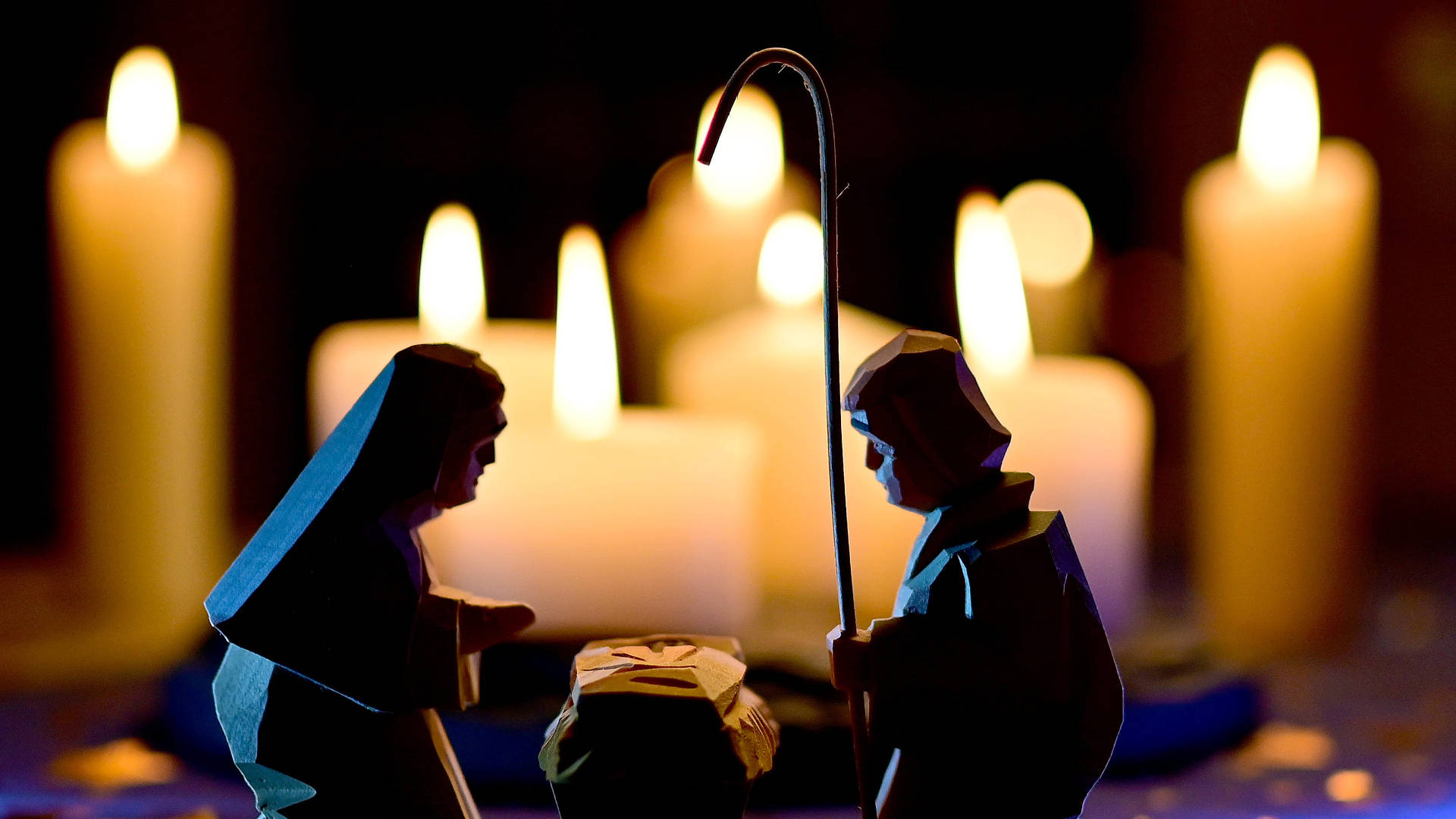 Holy Family And Candles Background