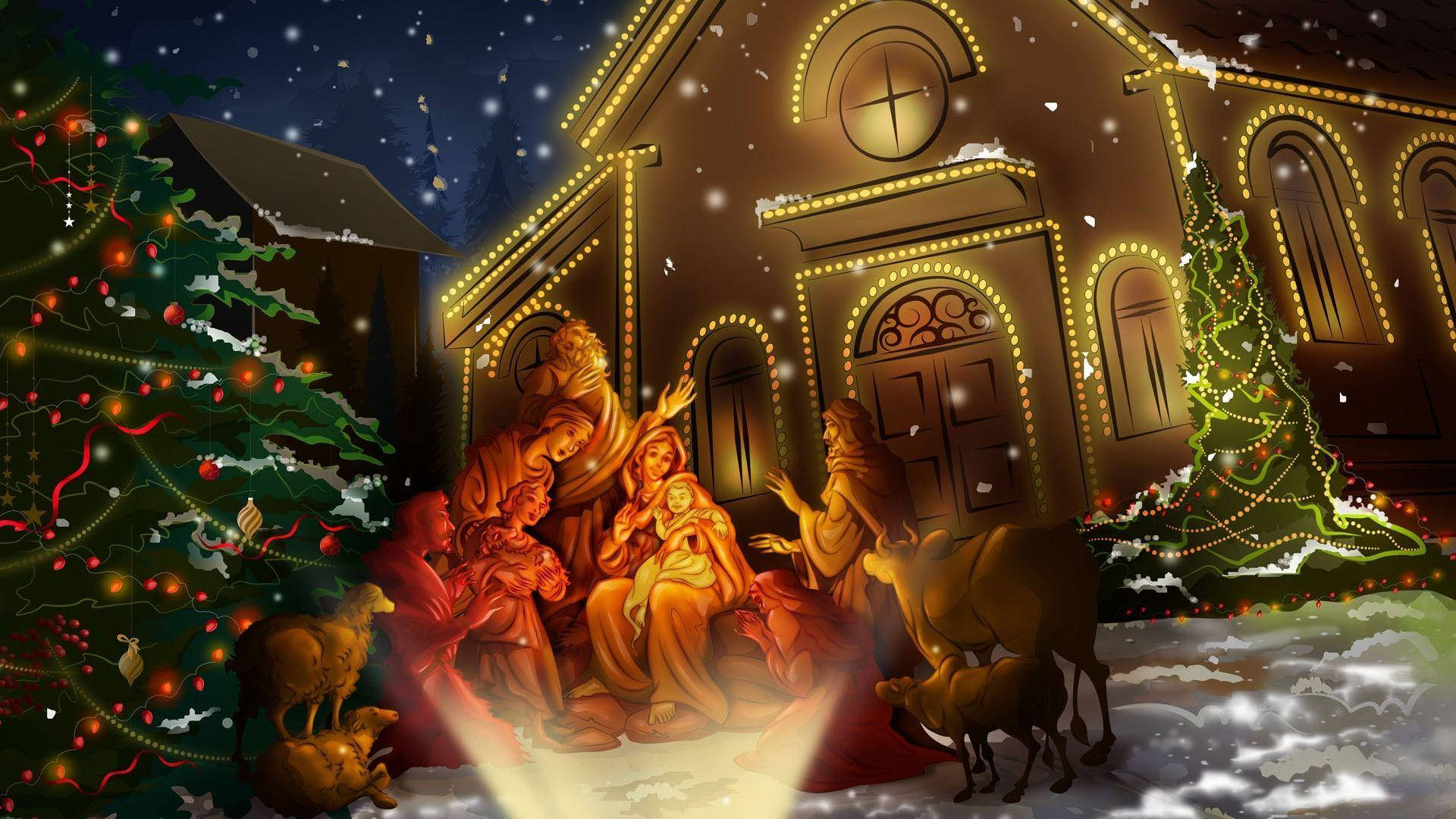 Holy Family During Christmas Background