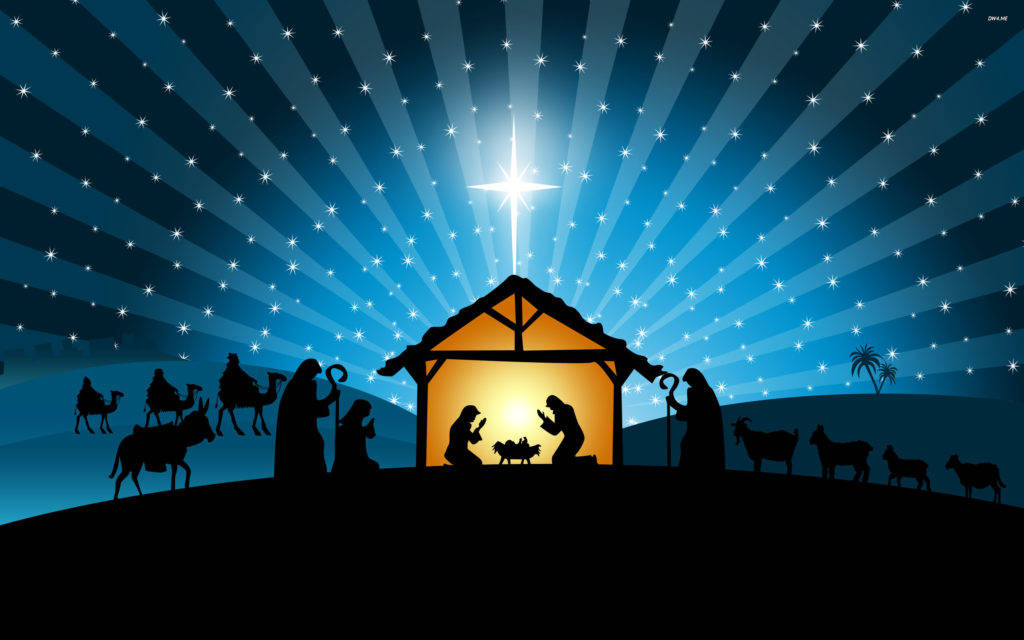 Holy Night Christmas Nativity Scene Background