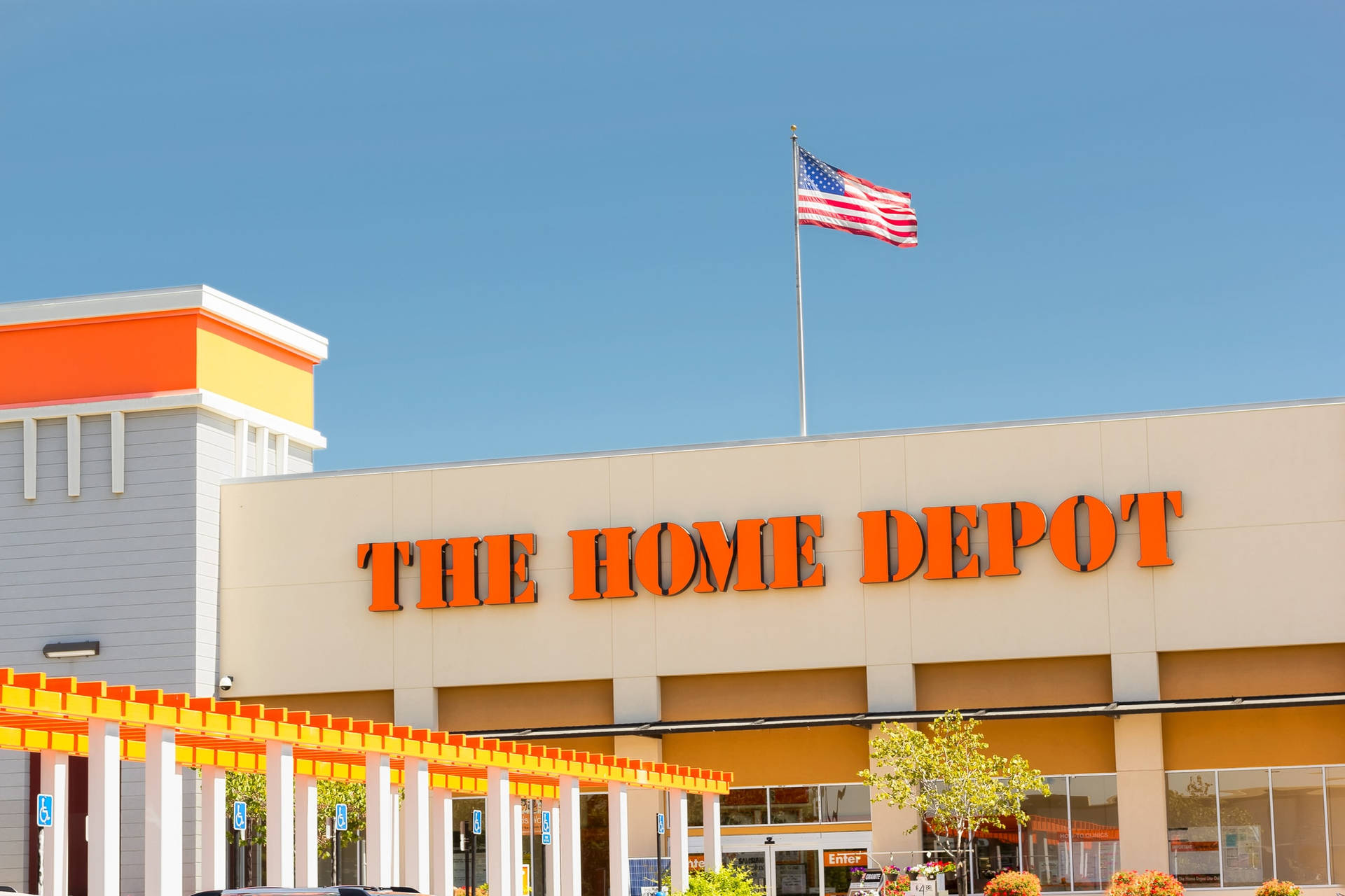 Home Depot American Flag Background