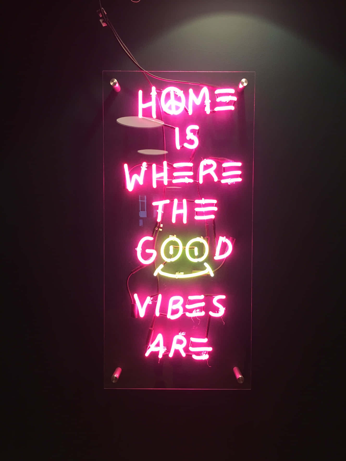 Home Is Where The Good Vibes Are Neon Sign Background