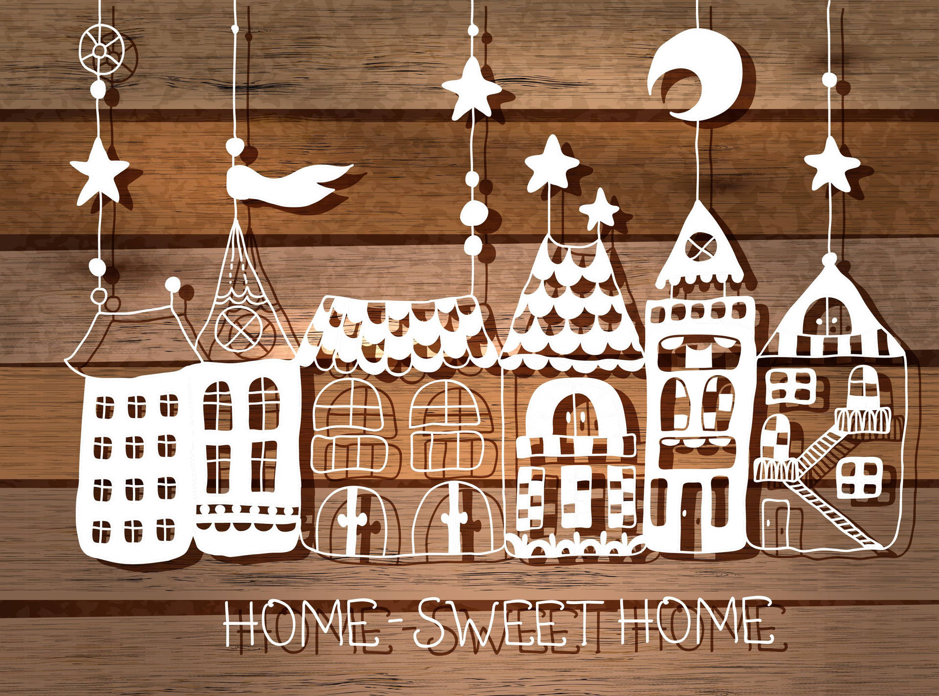 Home Sweet Home Cartoon Buildings Background
