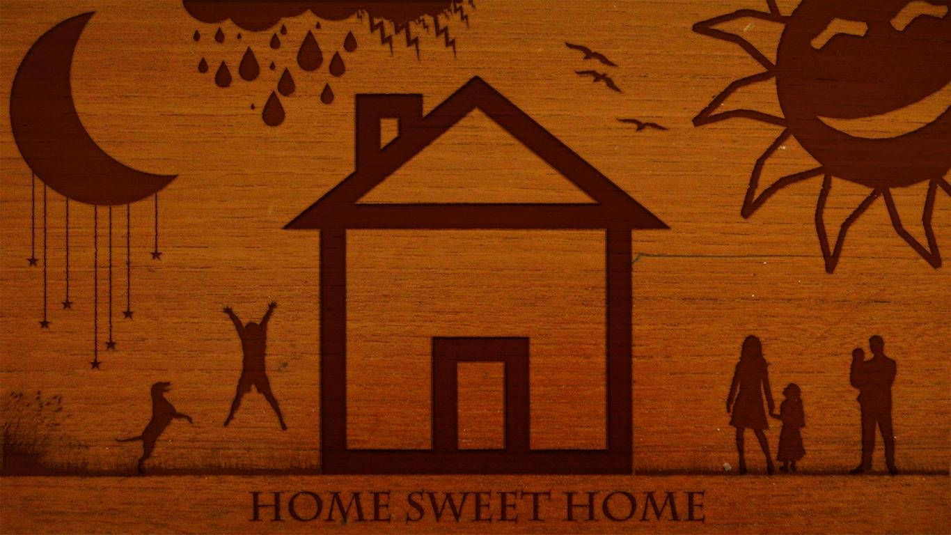 Home Sweet Home Family On Wood Background