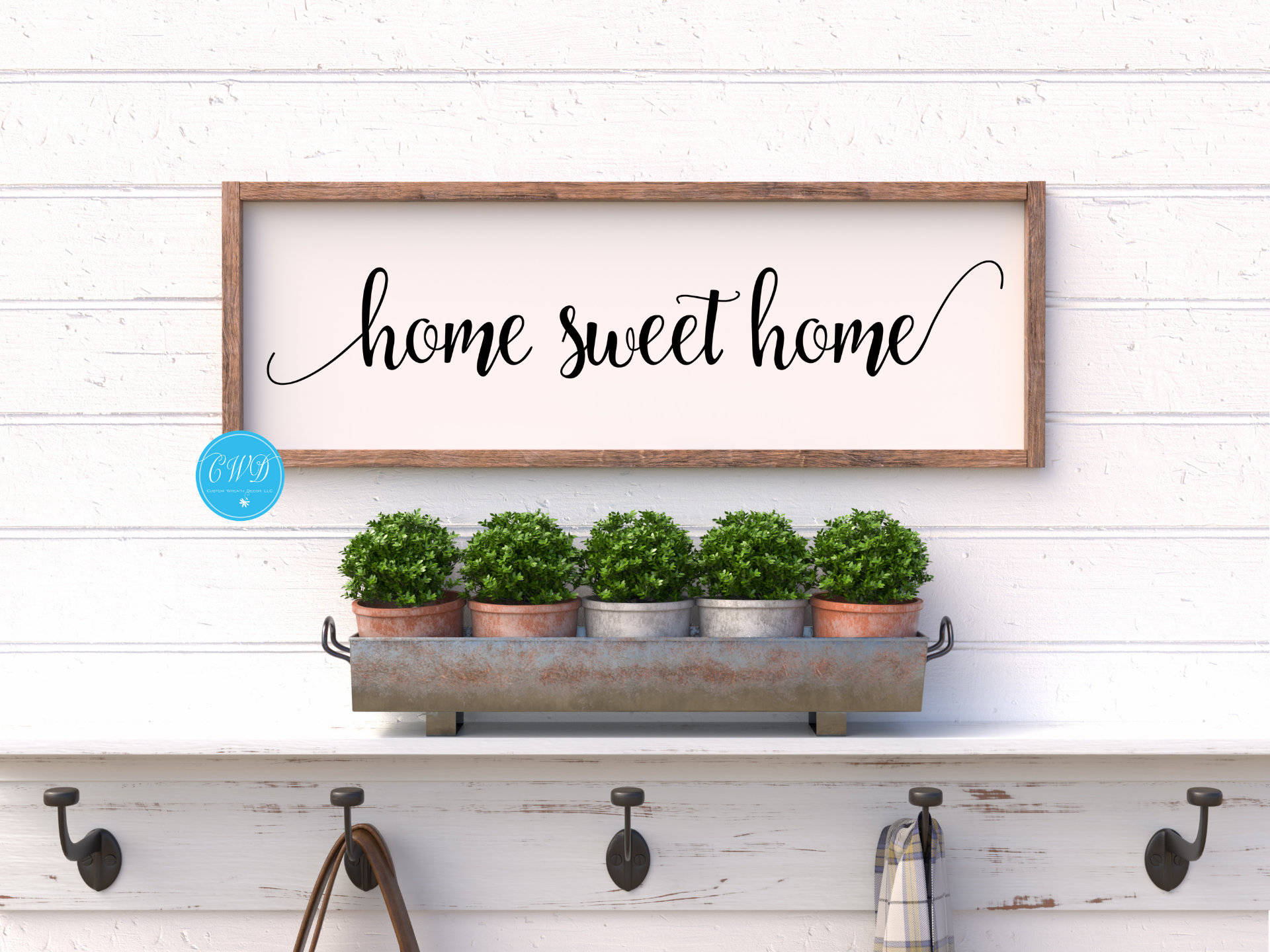 Home Sweet Home White Wooden Wall Background
