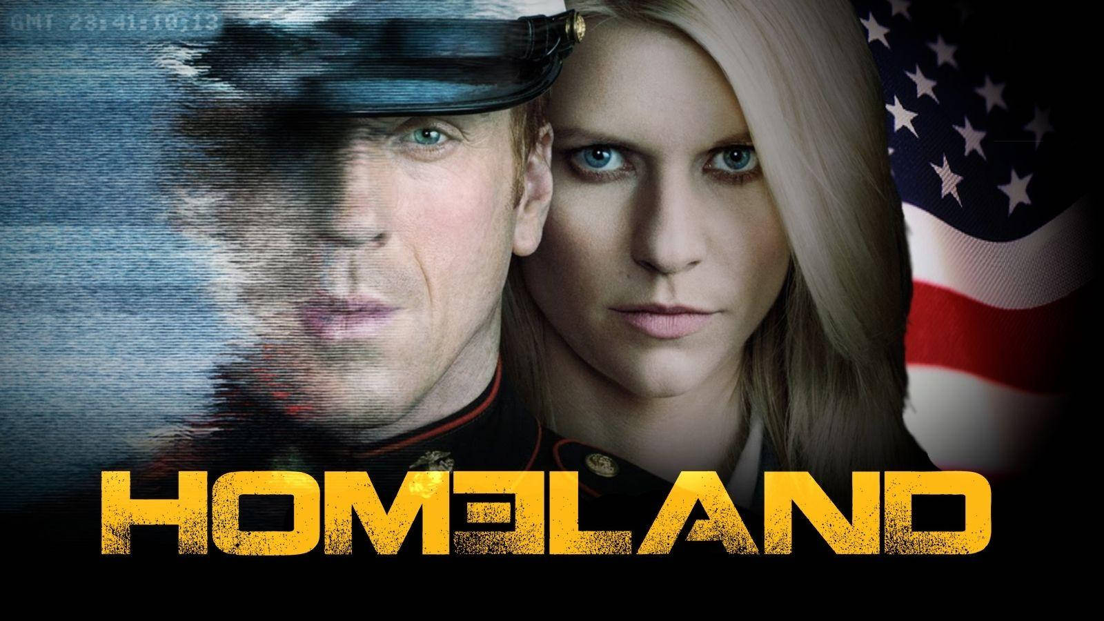 Homeland Logo With Us Flag Background