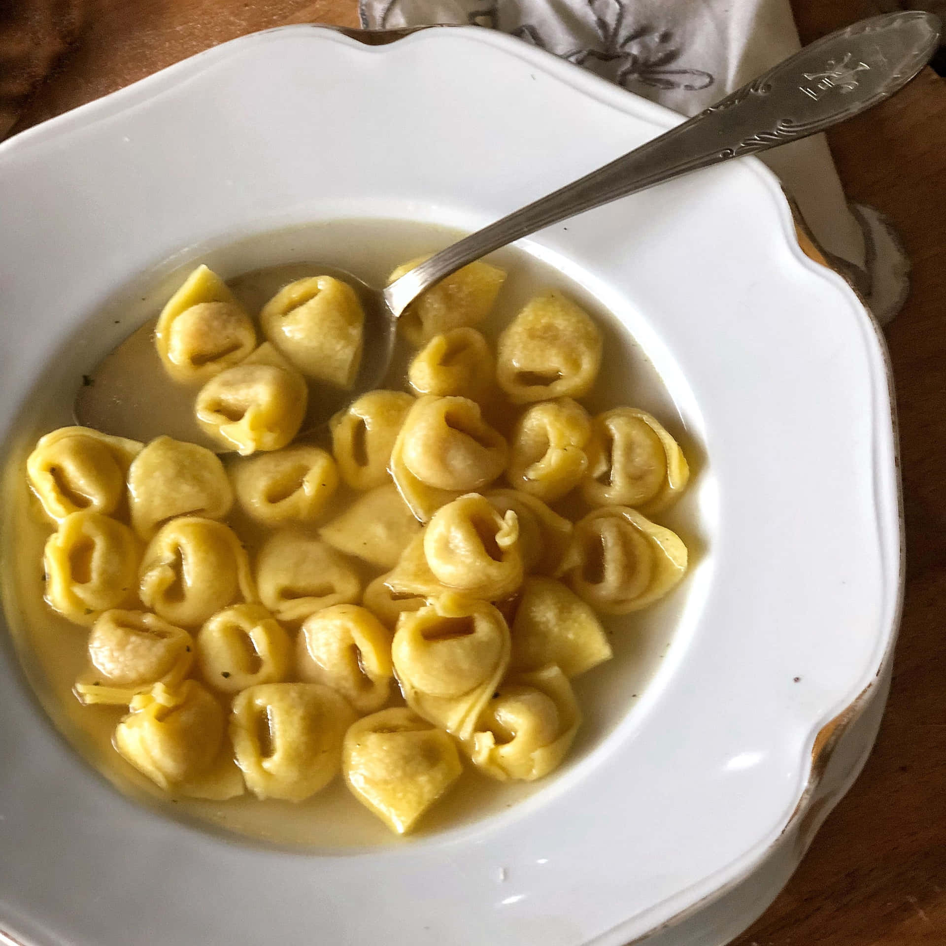 Homemade Tortellini In Brodo Background