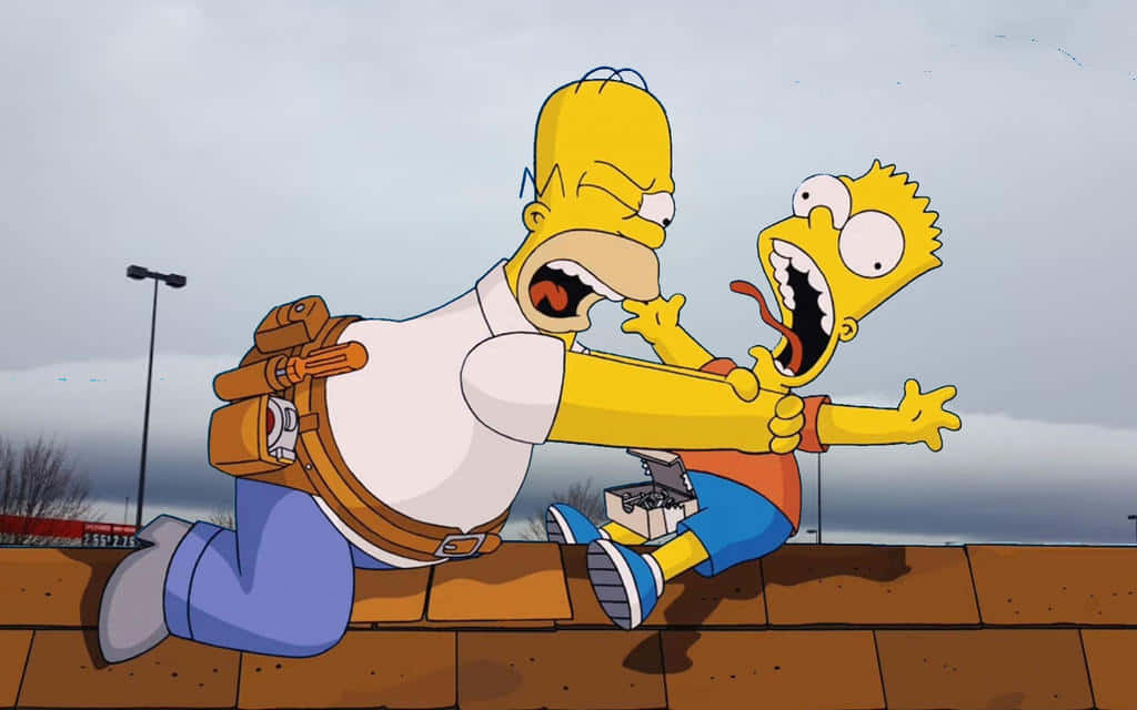 Homer Choking Bart Simpson