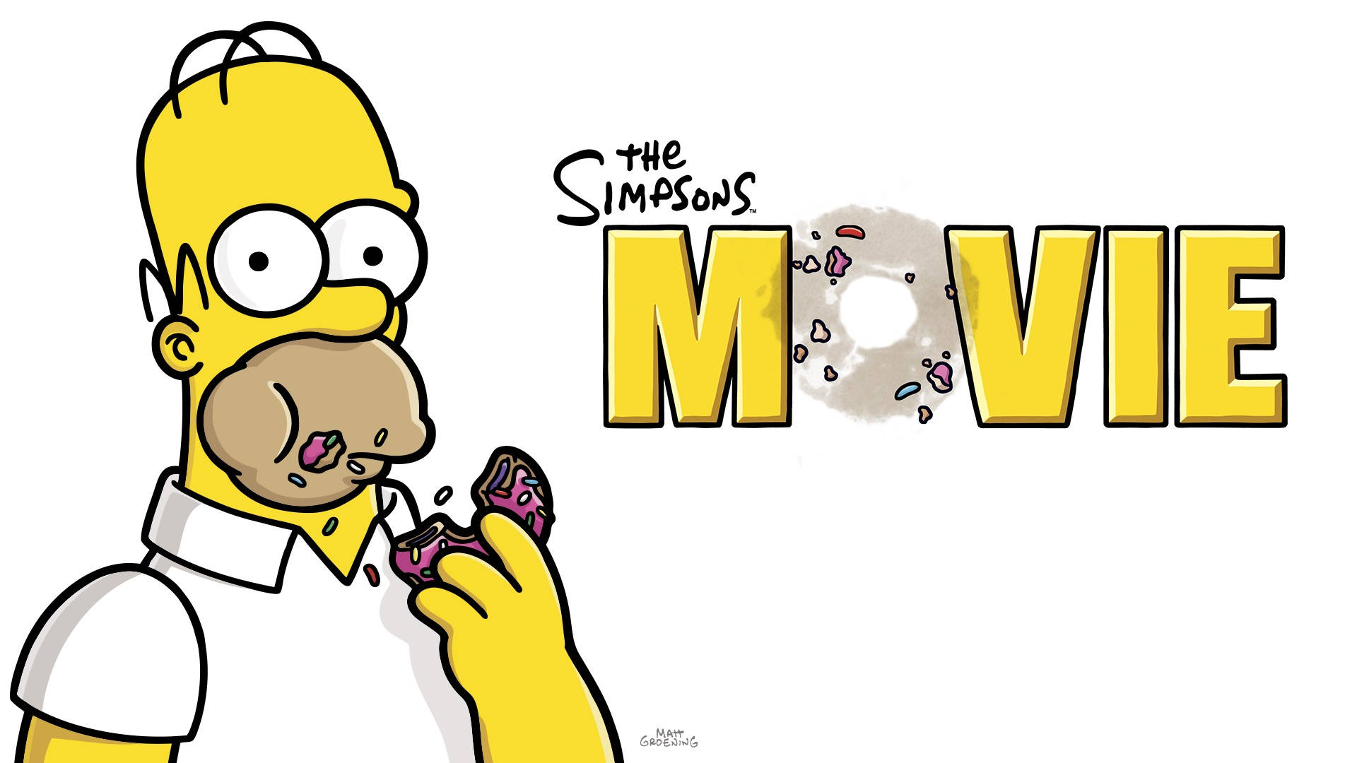 Homer Eating Donut The Simpsons Movie Background