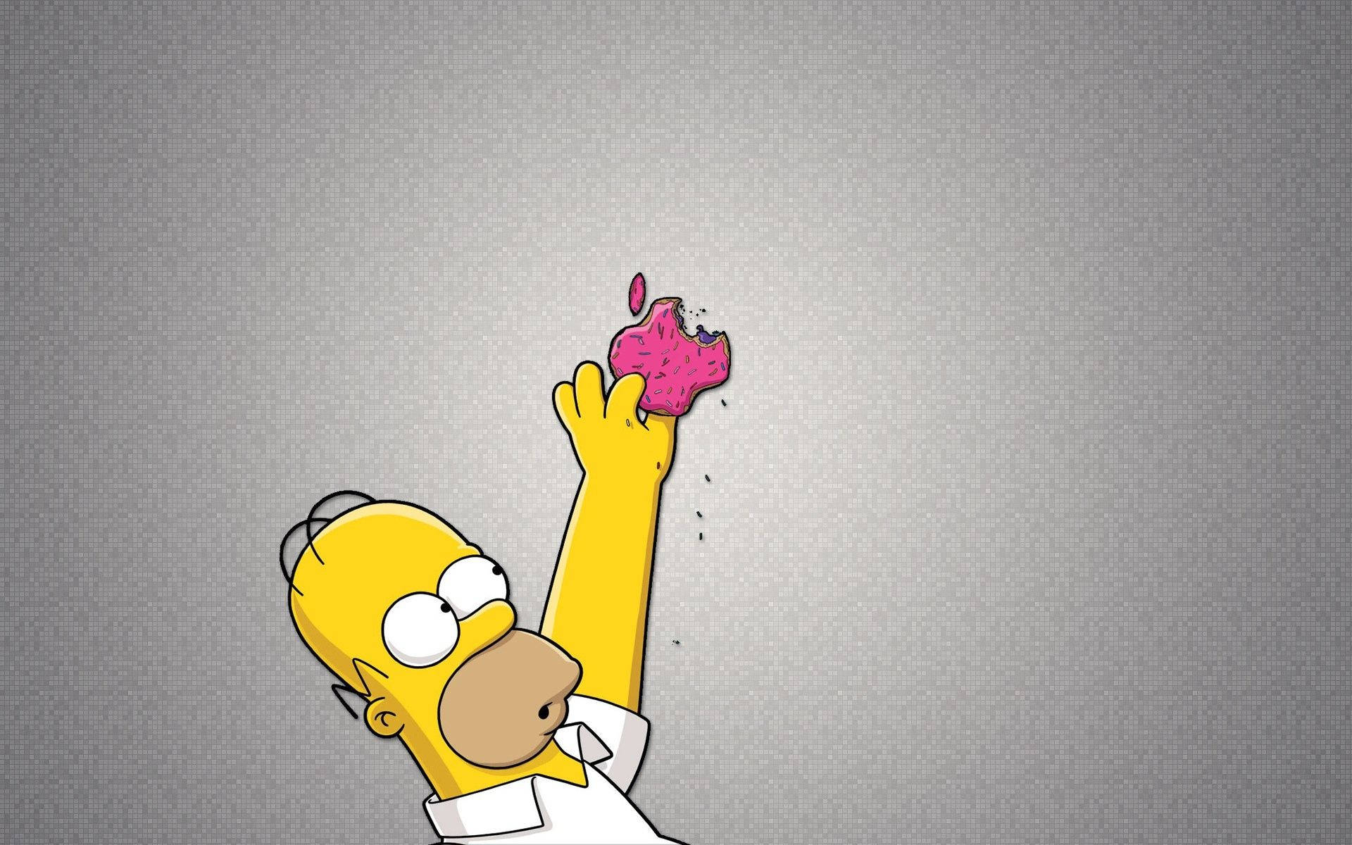Homer From The Simpsons Apple Background