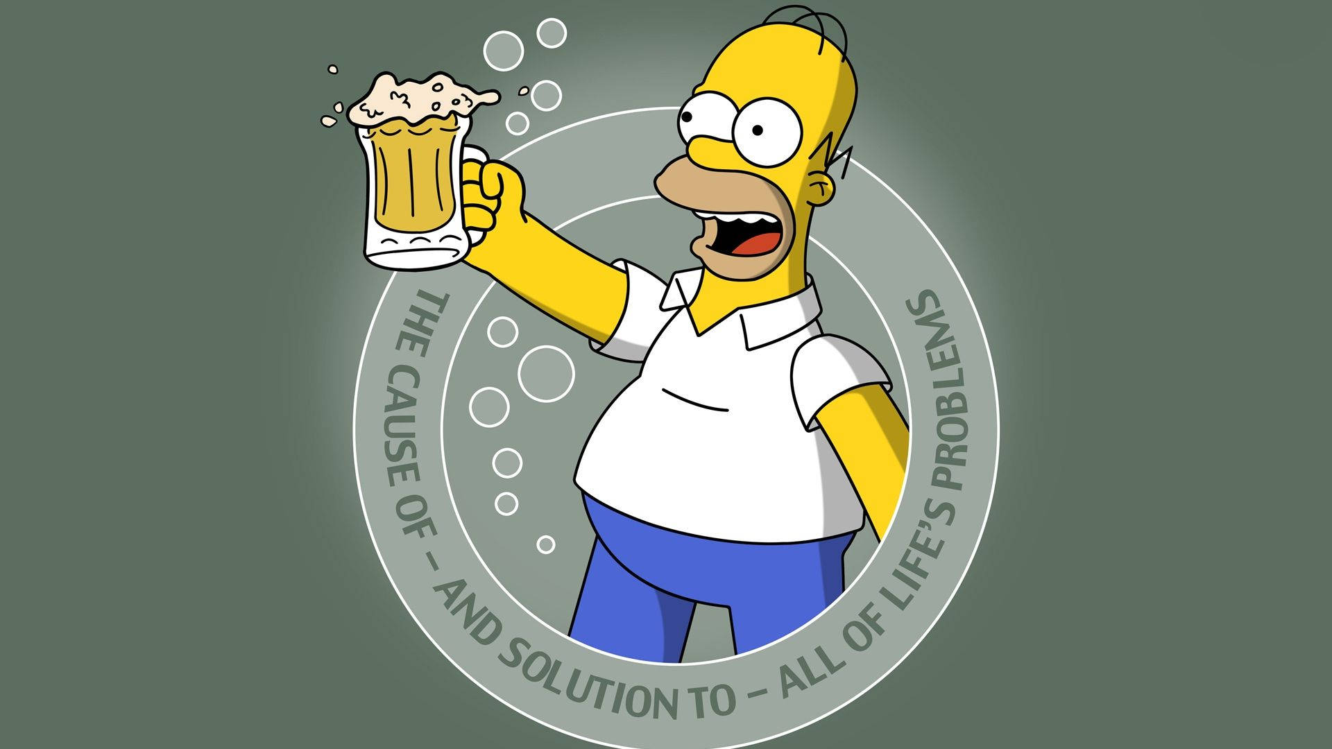Homer From The Simpsons Drinking Alcohol Background