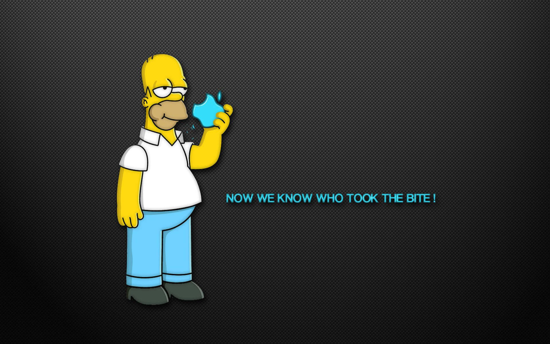 Homer From The Simpsons Eating Apple Background