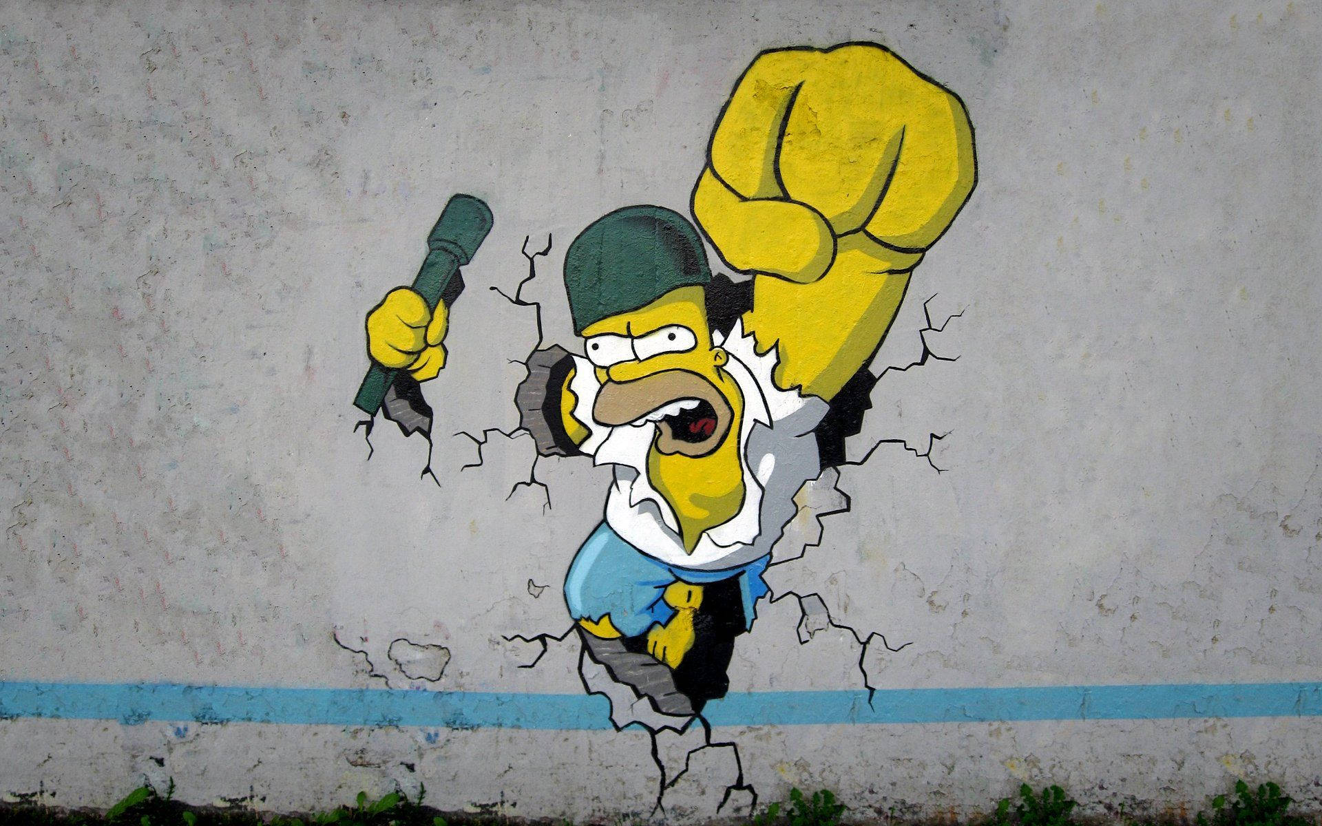 Homer From The Simpsons Graffiti Background
