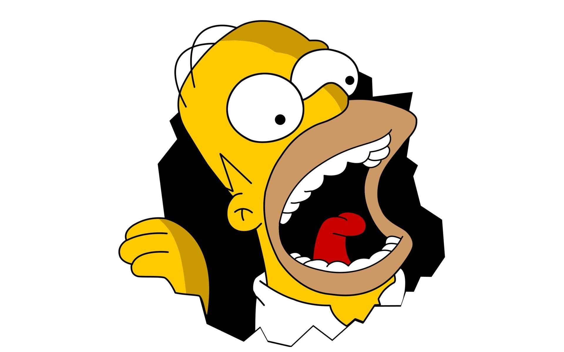 Homer From The Simpsons With Open Mouth Background
