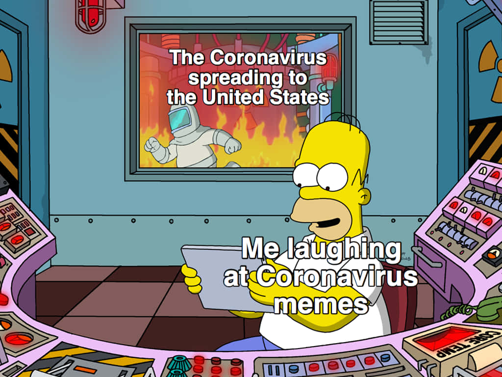 Homer In A Coronavirus Funny Meme Background