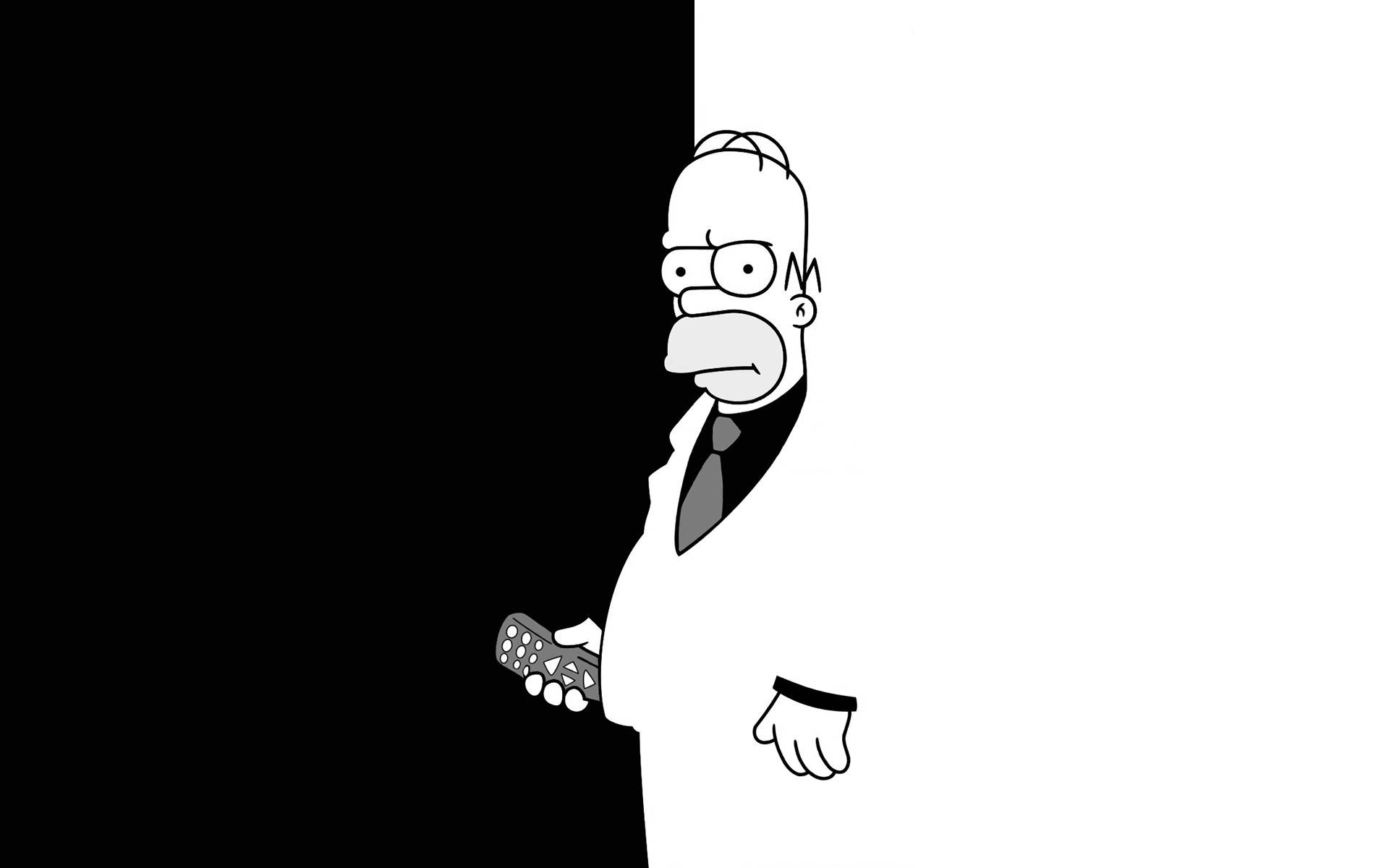 Homer Simpson Black And White Background