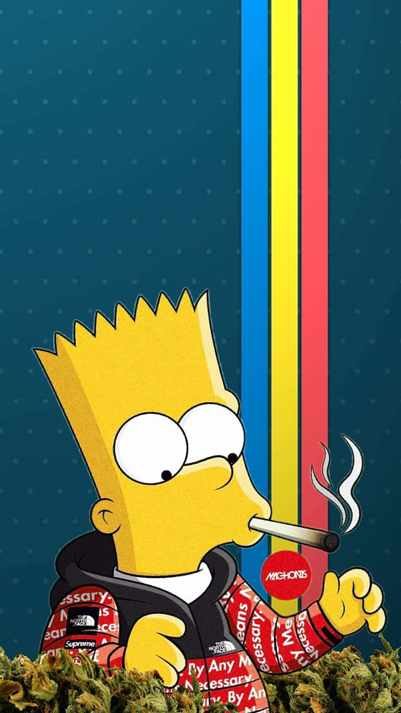 Homer Simpson Doing Something Dope Background