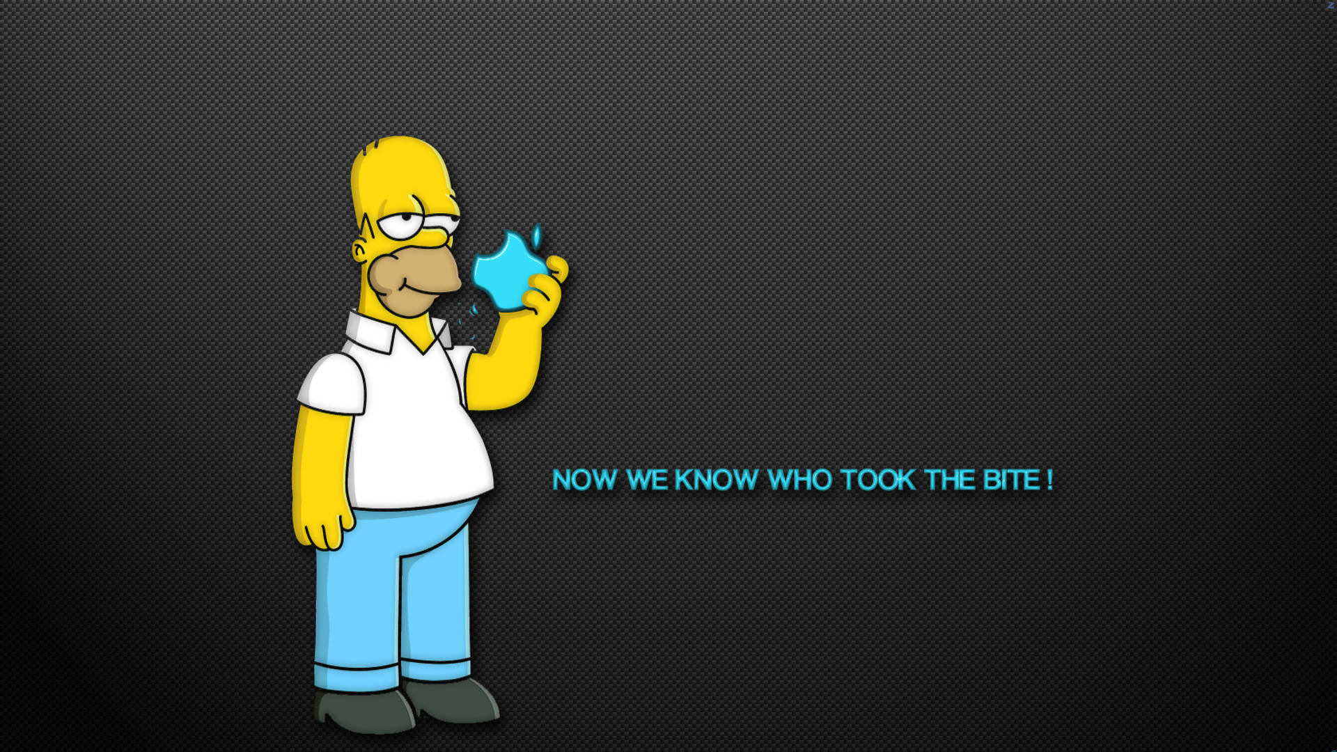 Homer Simpson Eating Apple Background
