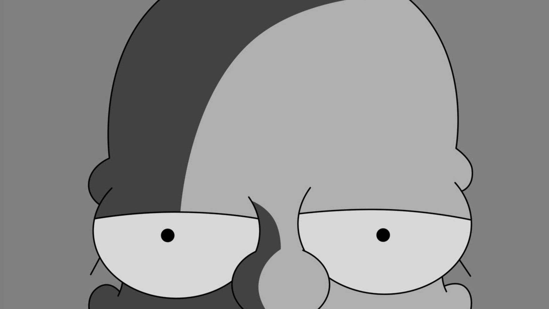 Homer Simpson Grayscale Background