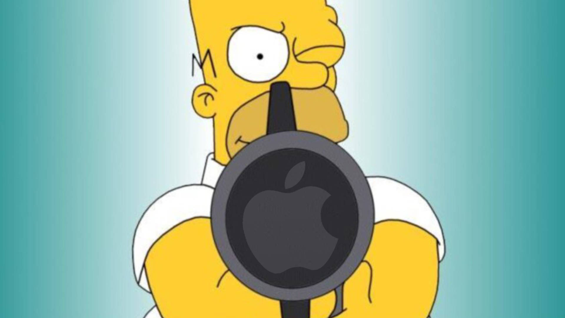 Homer Simpson Holding A Pistol Background