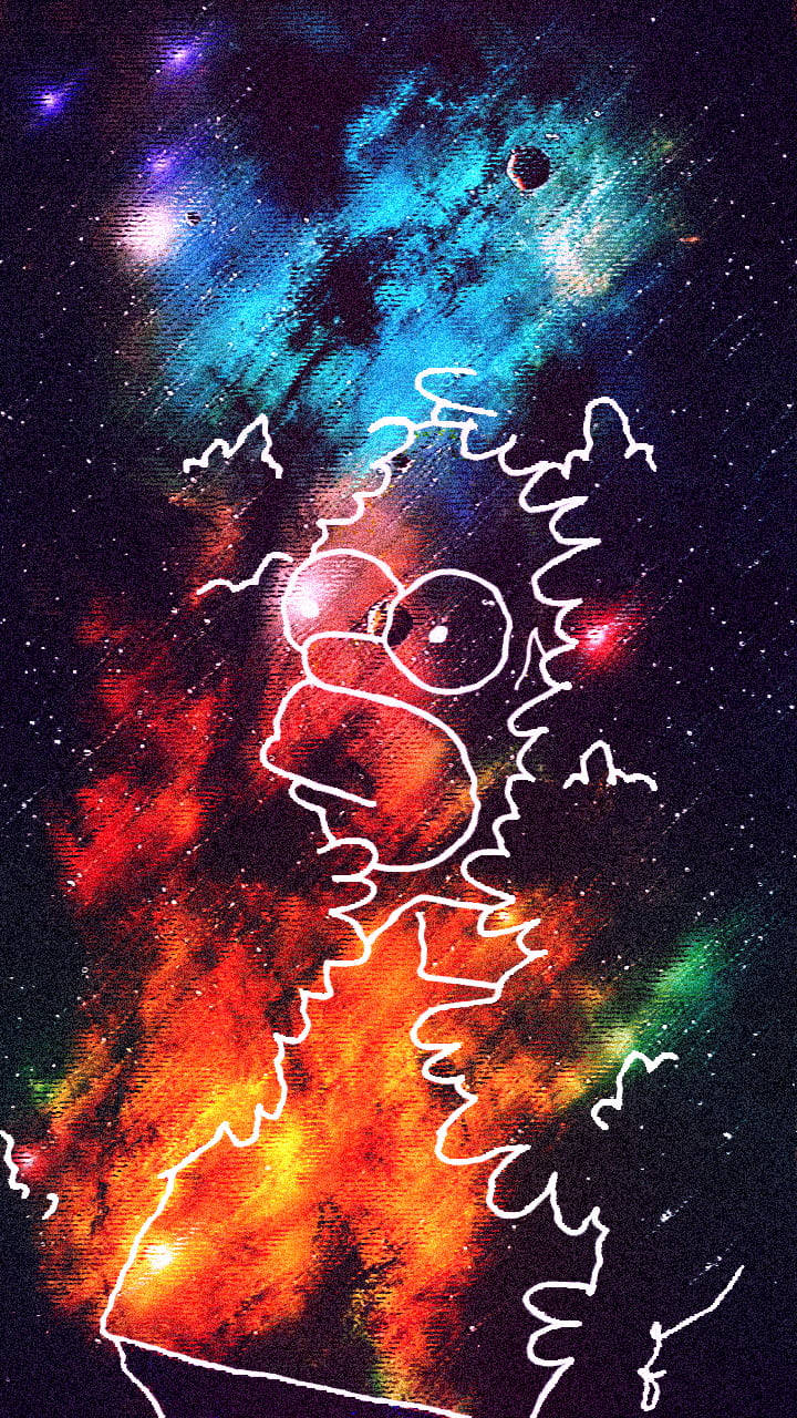 Homer Simpson Space Background Background