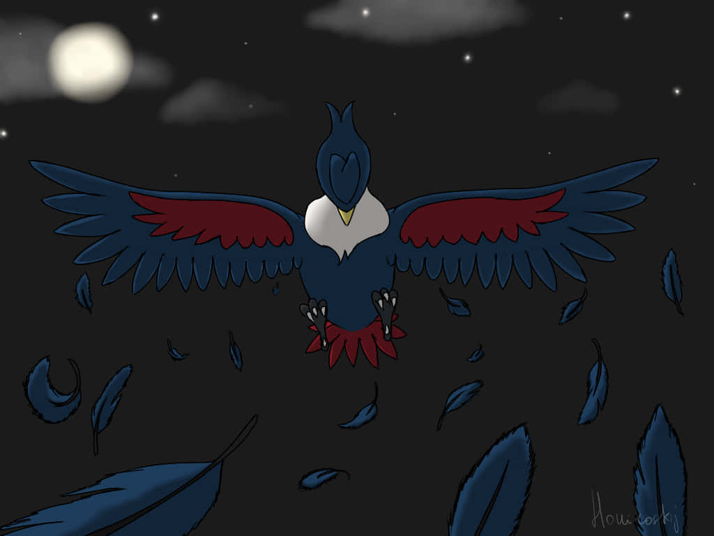 Honchkrow Shedding Feathers Background