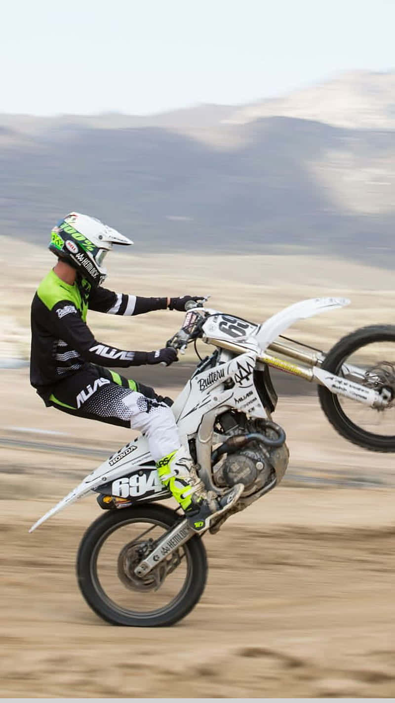 Honda Dirt Bike Wheelies Background