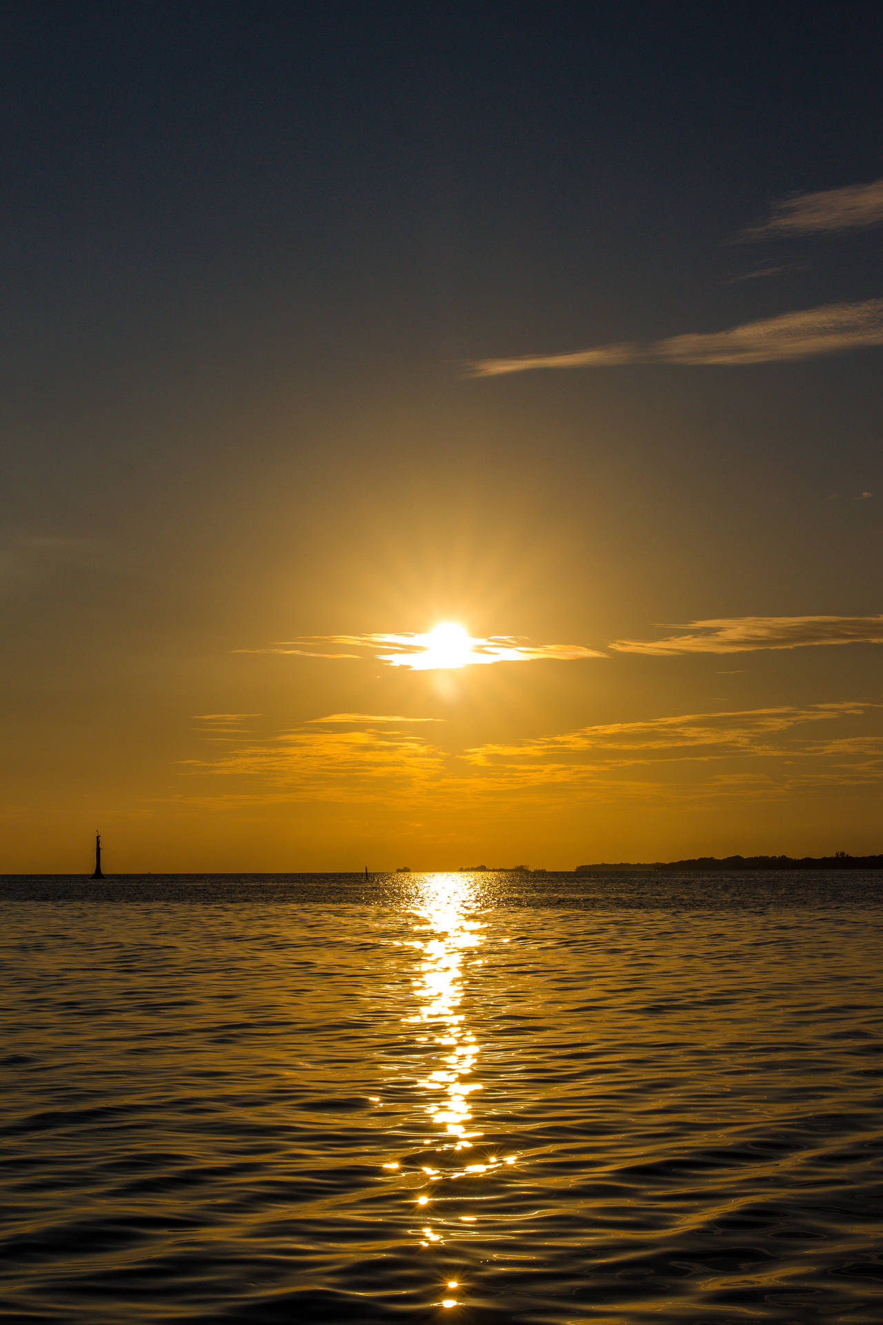 Honduras Sunset In Ocean Background