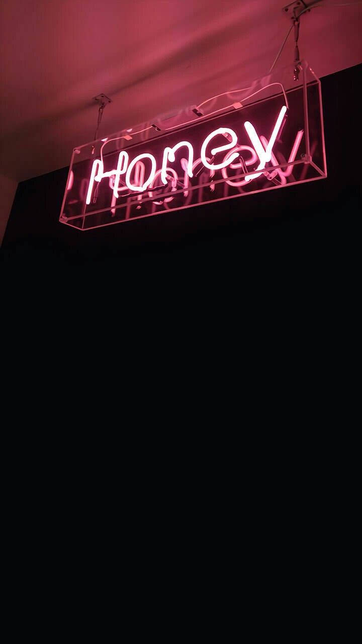 Honey Black Neon Aesthetic Background