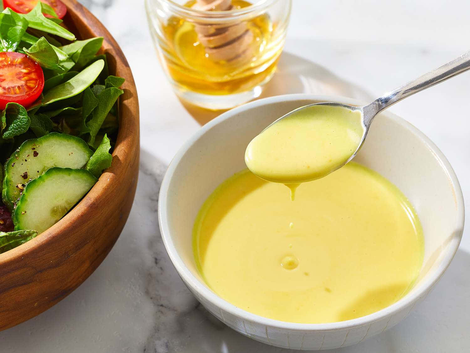 Honey Mustard Dressing Salad Preparation