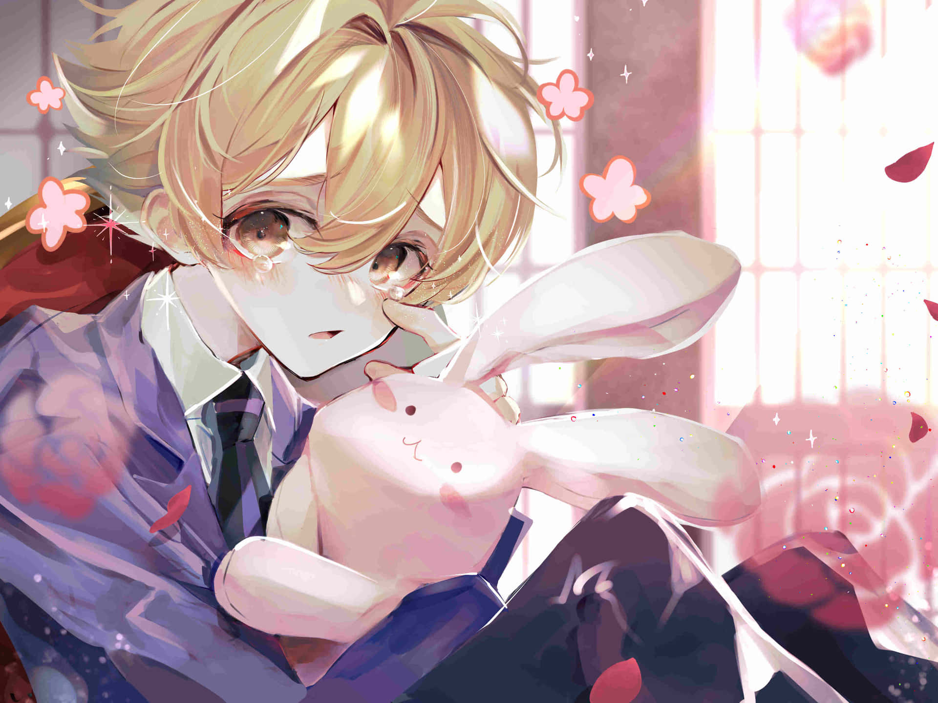 Honey Senpai With Bunny Plush Background