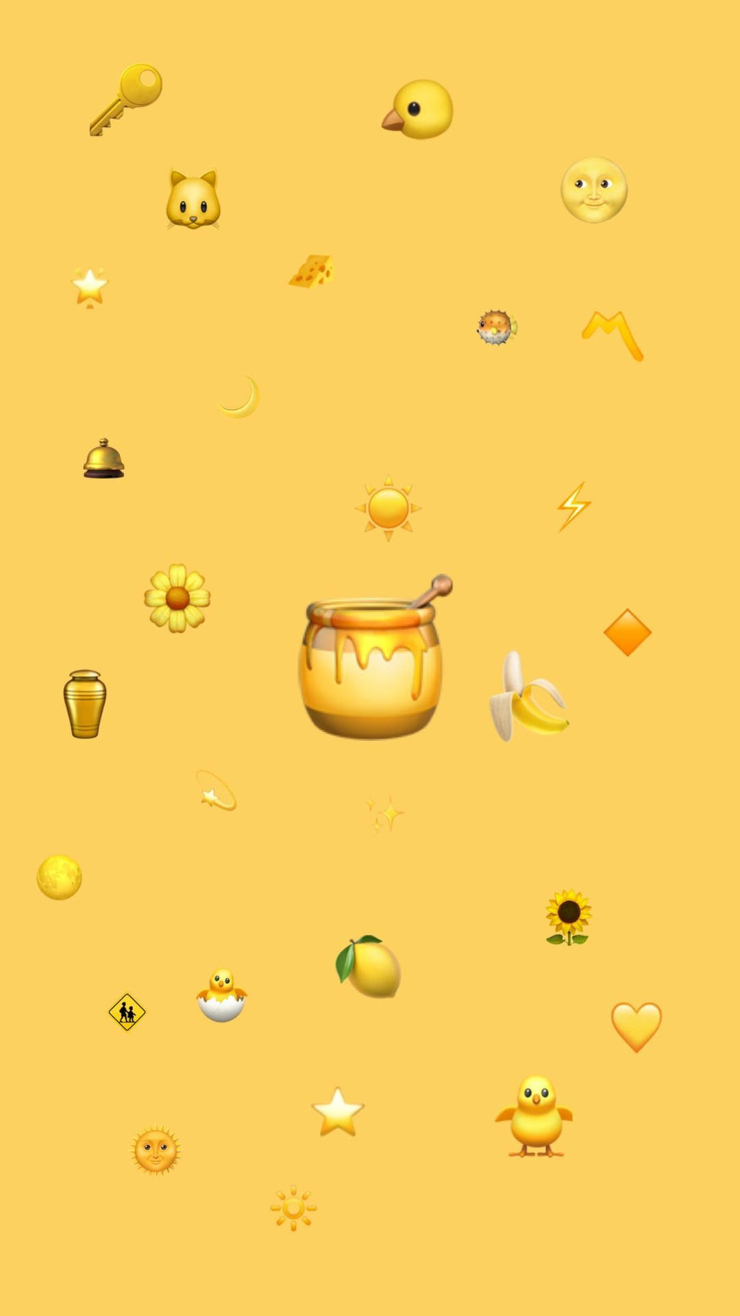 Honeybee Pot With Cute Yellow Emojis Background