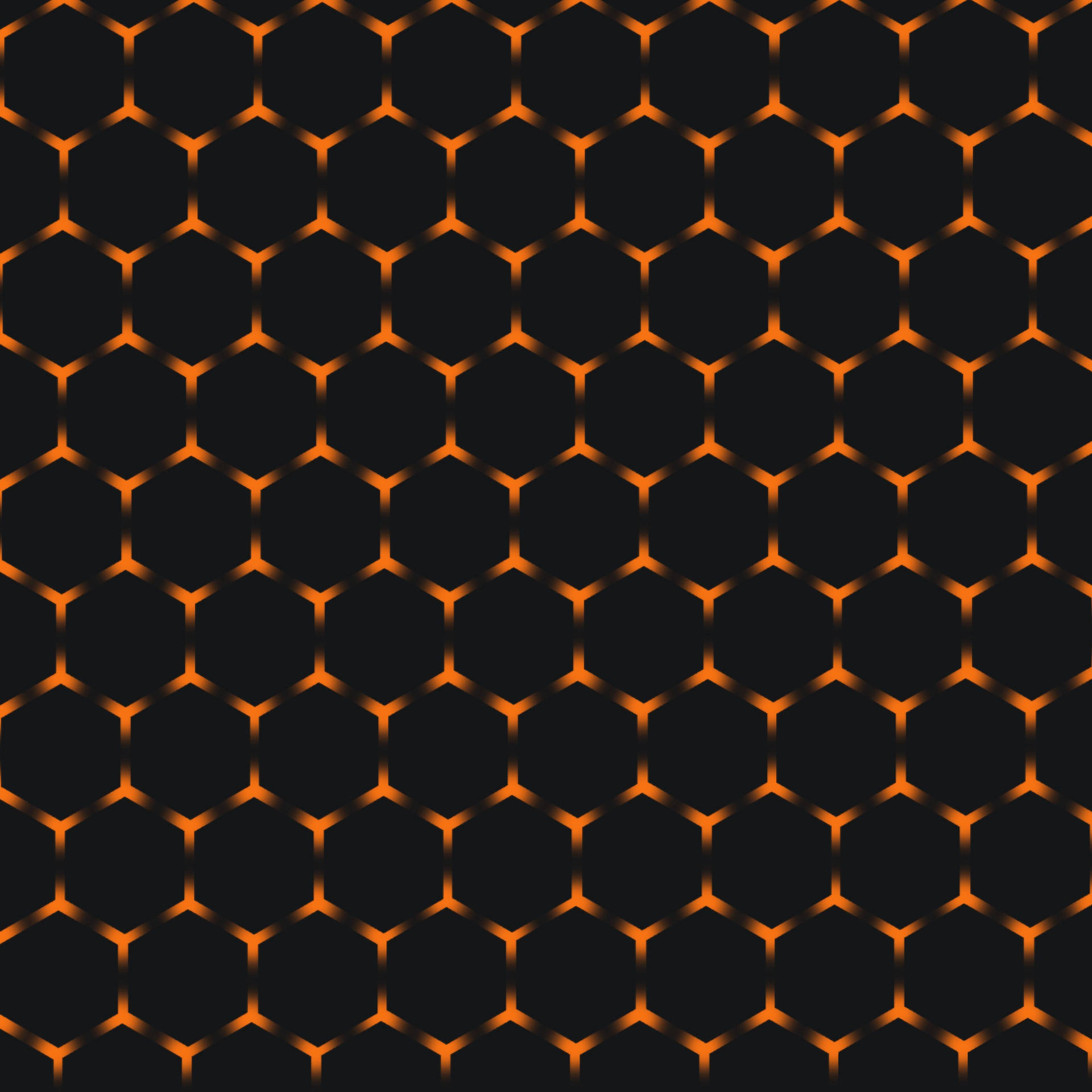 Honeycomb Black And Orange Background