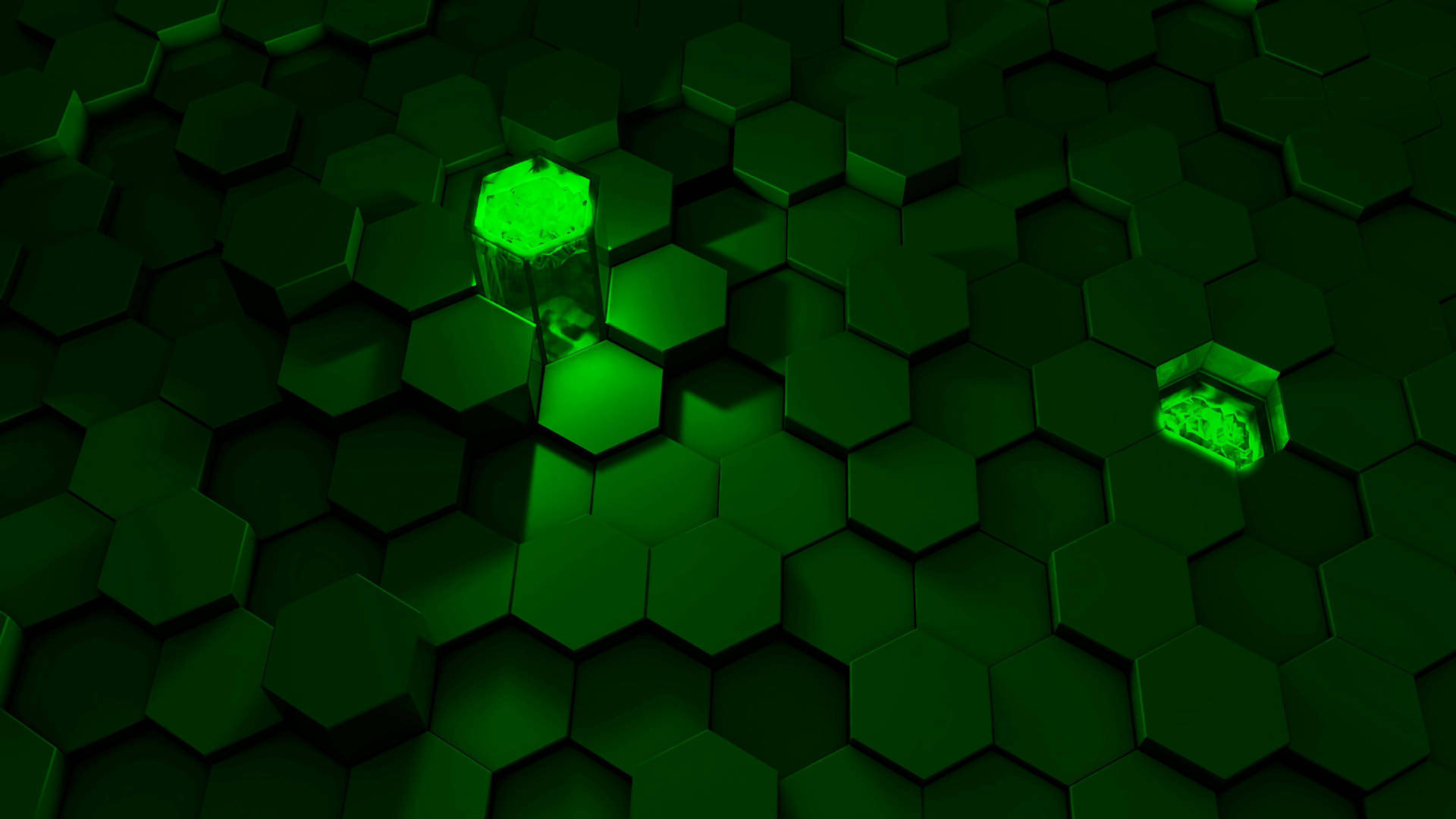 Honeycomb Green Light Background