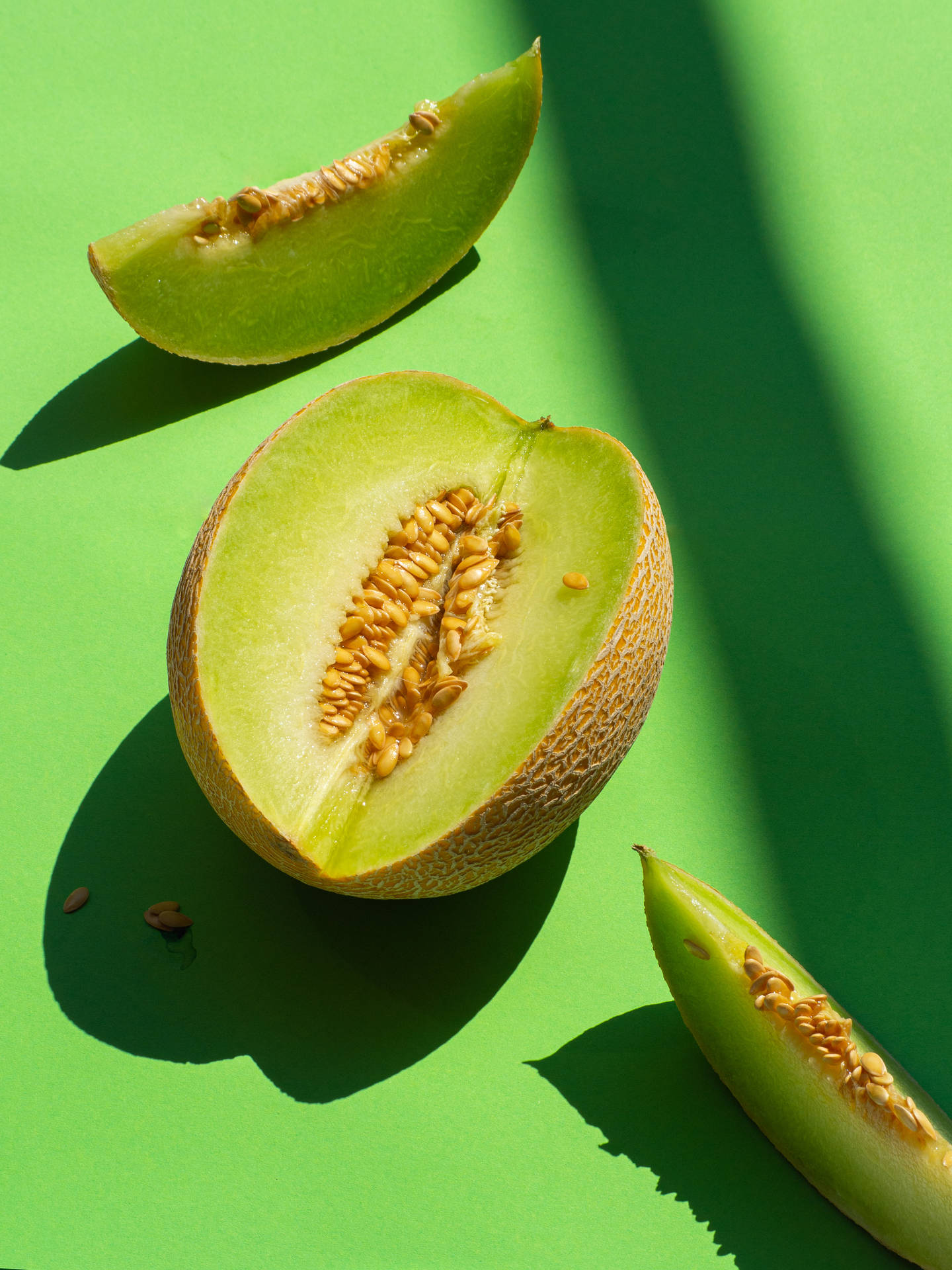 Honeydew Fruit With Seeds Background