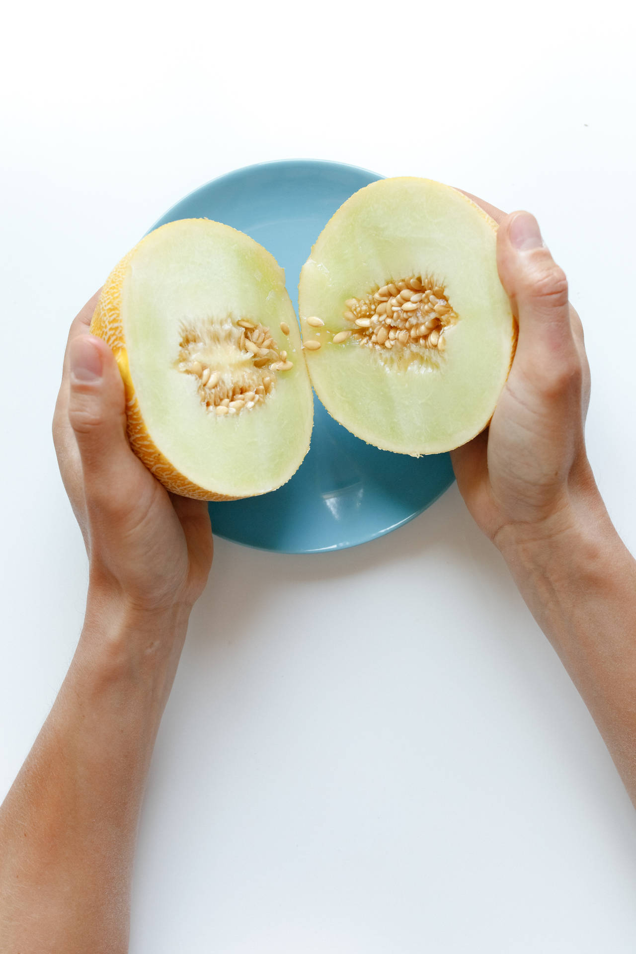 Honeydew Melon Cut In Half Background