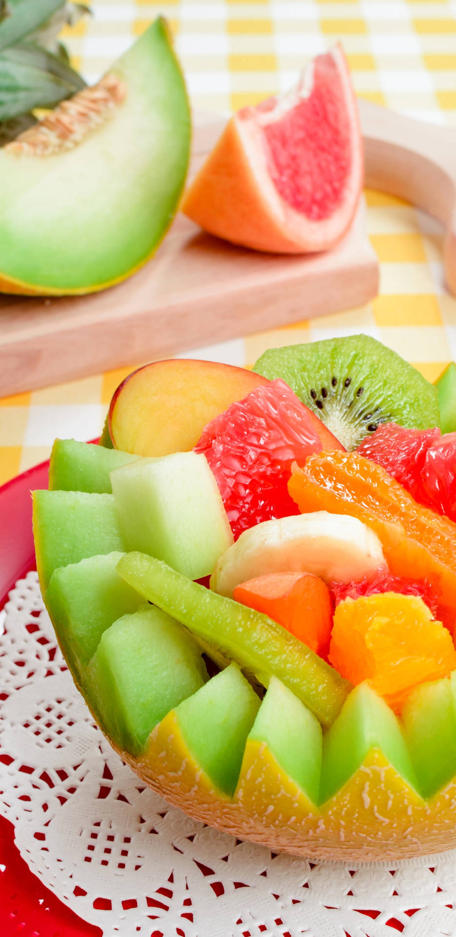 Honeydew Melon Fruit Salad Background