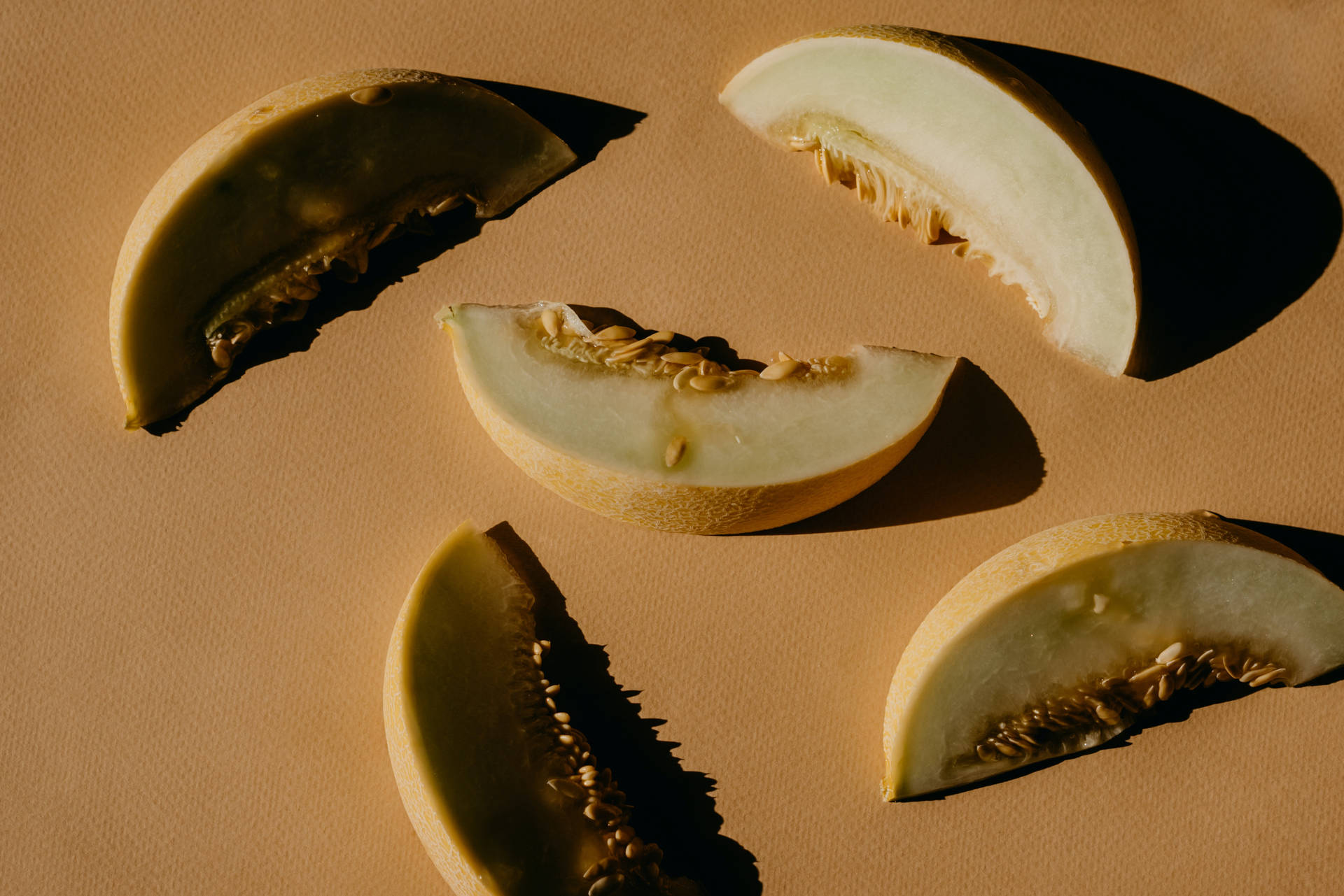 Honeydew Melon Sliced Pastel Background