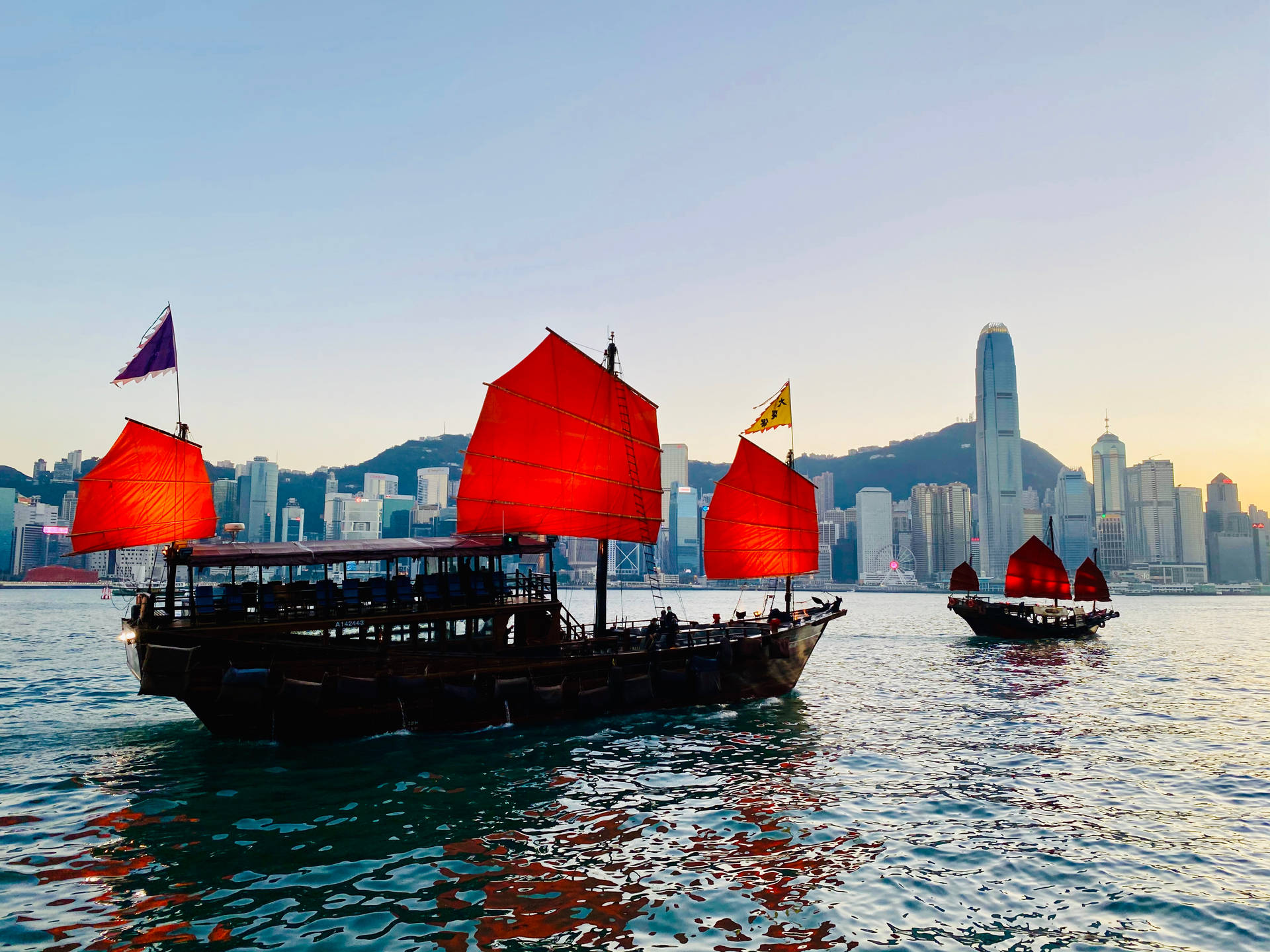 Hong Kong Dukling Harbor Cruise Background